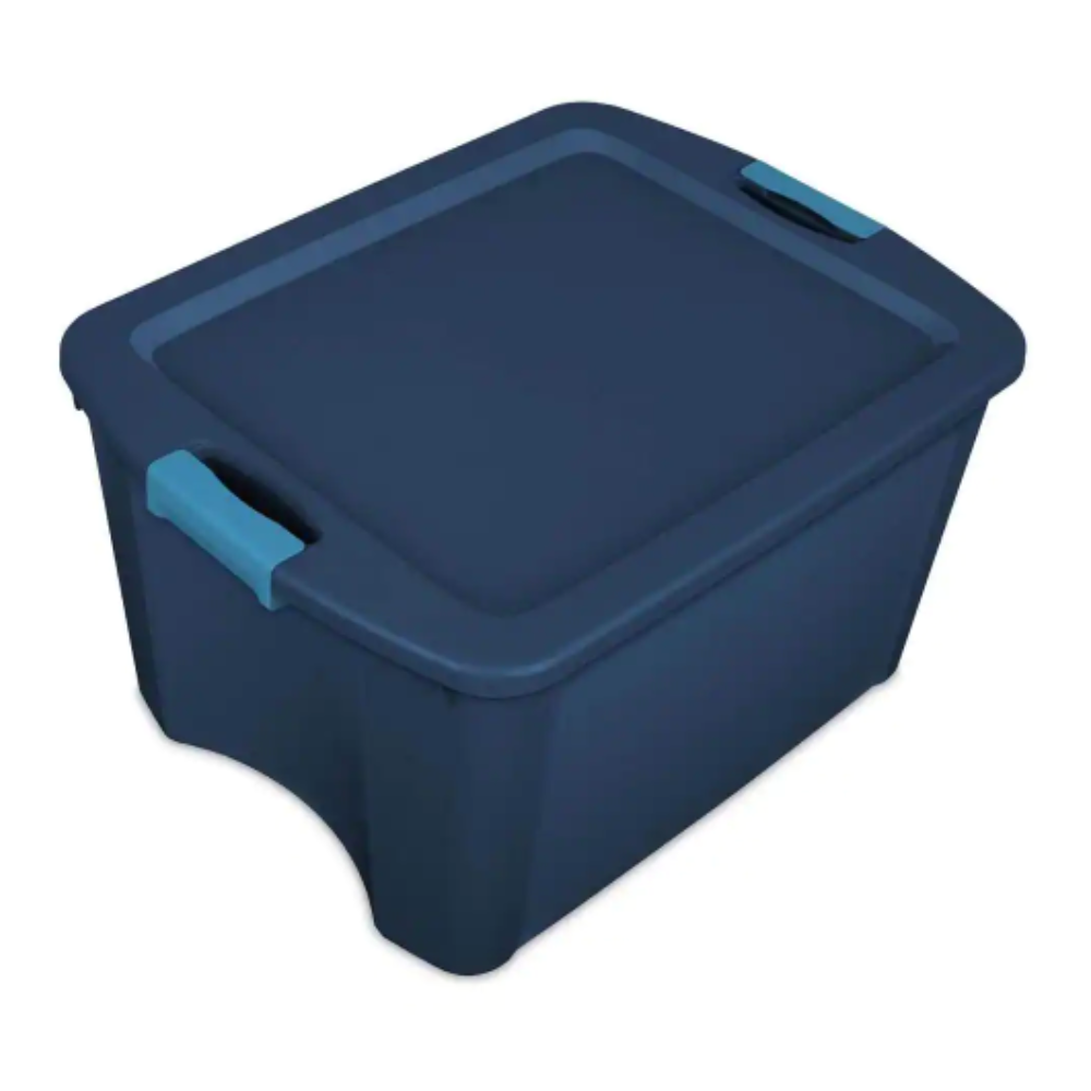 Sterilite 18 Gal. Heavy Duty Latch and Carry Storage Bin (6-Pack). True Blue