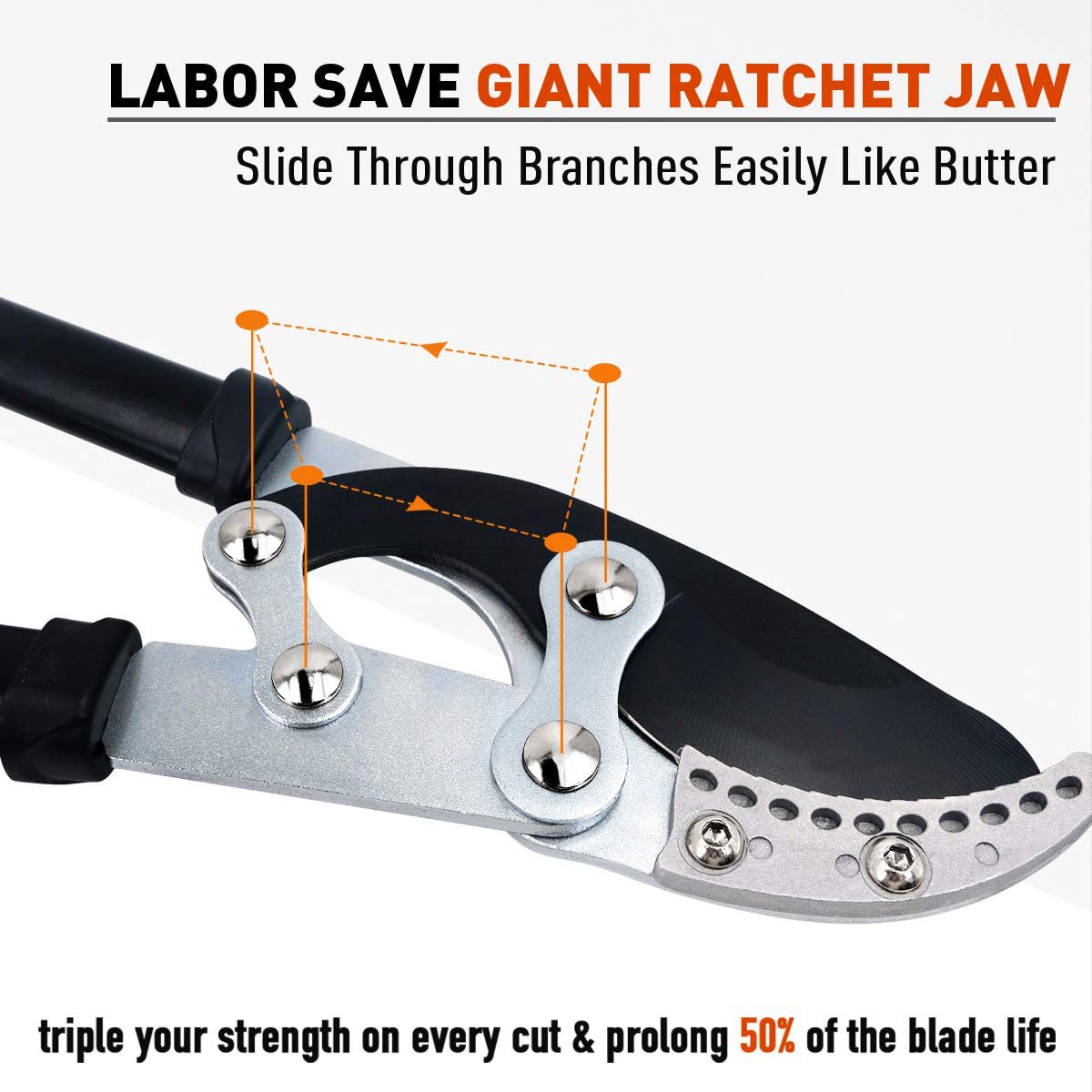 Jardineer 2″ Anvil Loppers Shears - Loppers Heavy Duty with Garden Shears & Spare Blade