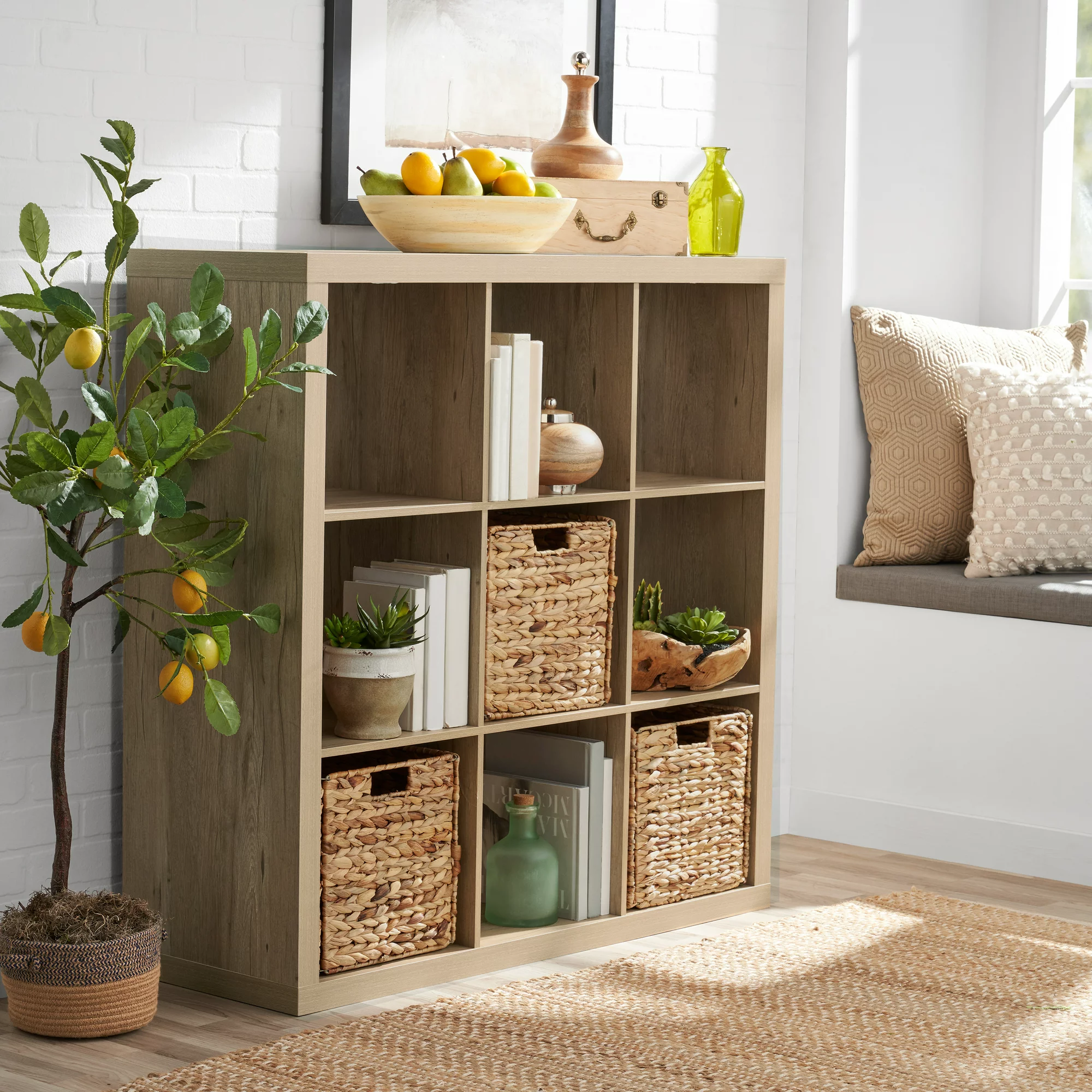 Better Homes & Gardens 9-Cube Storage Organizer. Natural