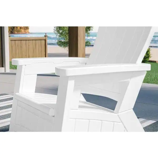 Suncast White Plastic Adirondack Chair