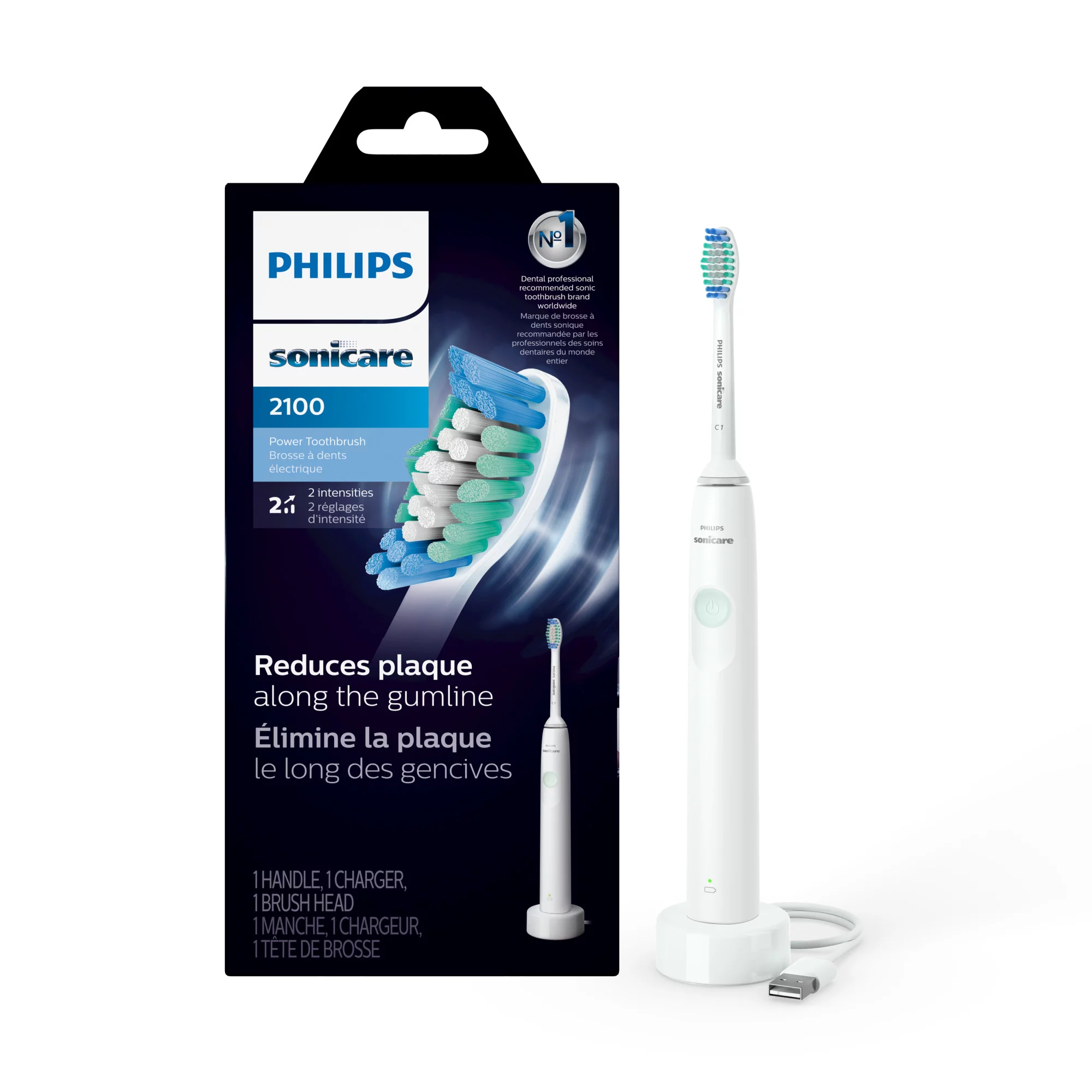 Philips Sonicare 2100 Power Toothbrush. White Mint HX3661/04