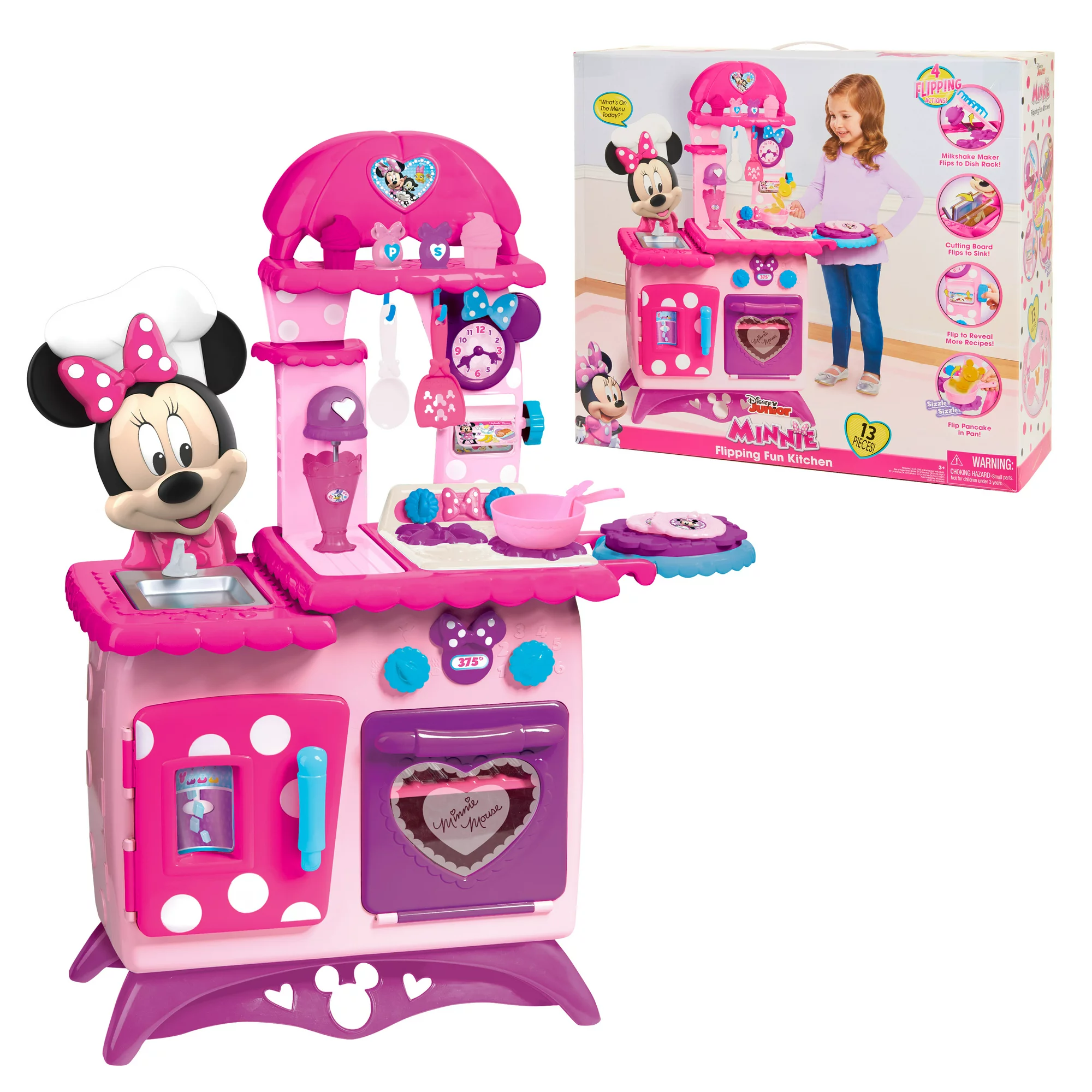 Minnie Mouse Disney Junior Minnie Mouse Flipping Fun Pretend Play Kitchen Set