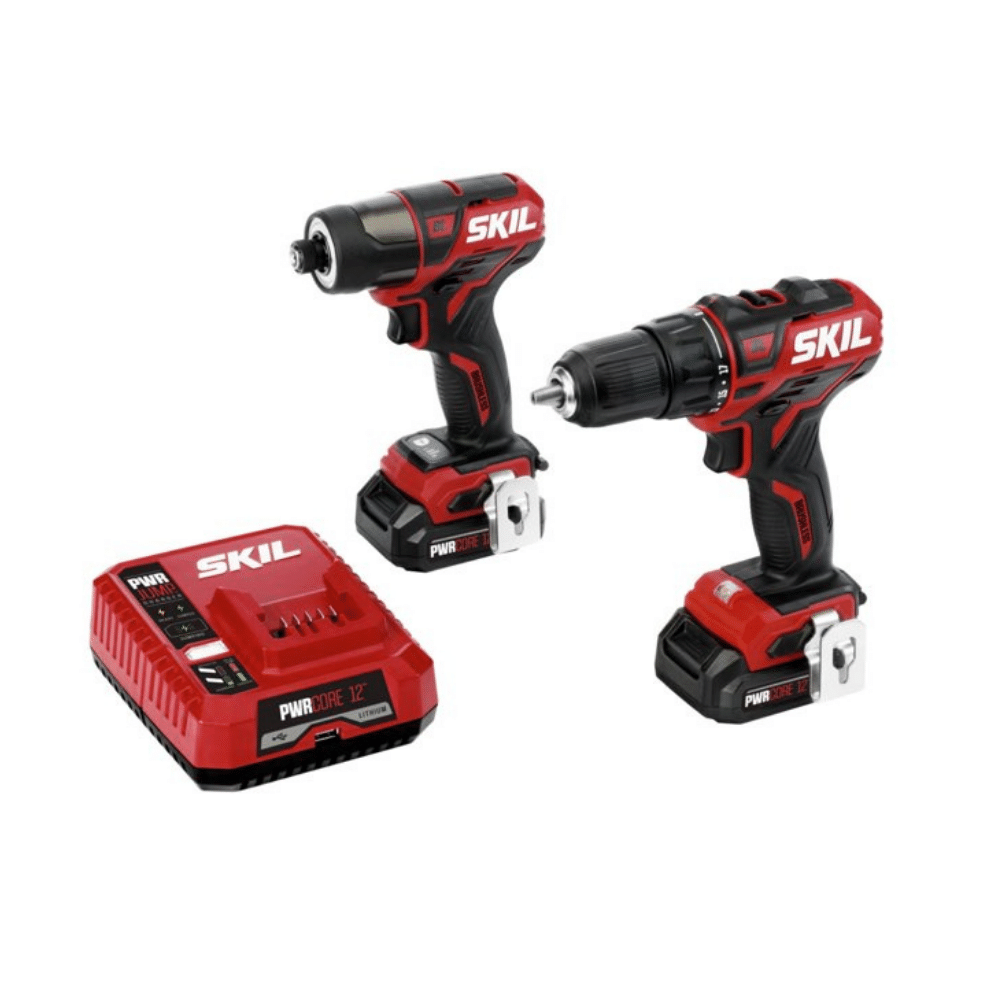 Skil PWR Core 12 Brushless 12 Volt Cordless Drill Driver & Impact Driver Kit Set