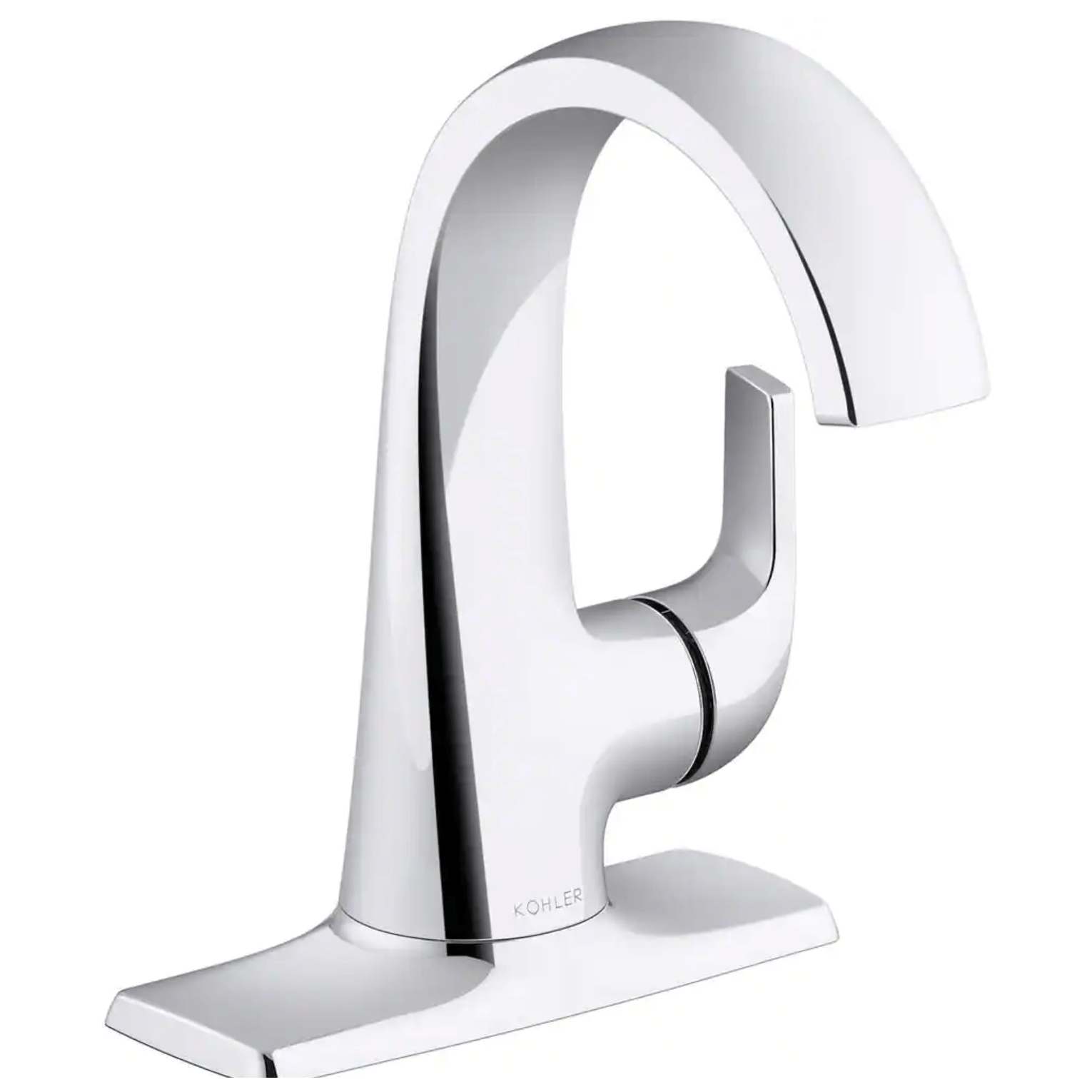 Kohler Cursiva Single Hole Single-Handle Bathroom Faucet in Polished Chrome