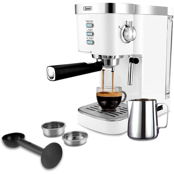 Gevi Espresso Machine 20-Bar Latte Cappuccino Maker. White