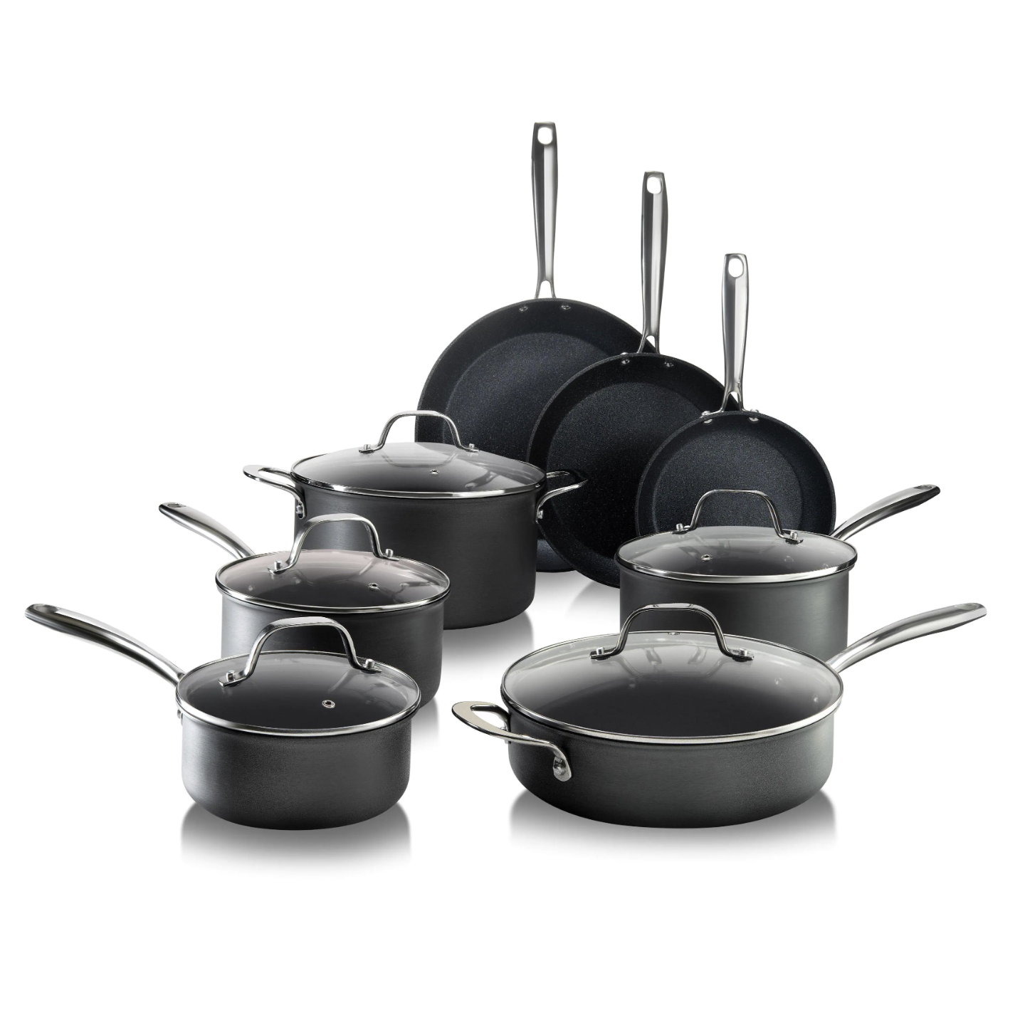 Granitestone Professional 13-Piece Aluminum Hard Anodized Diamond and Mineral Coating Nonstick Premium Cookware Set