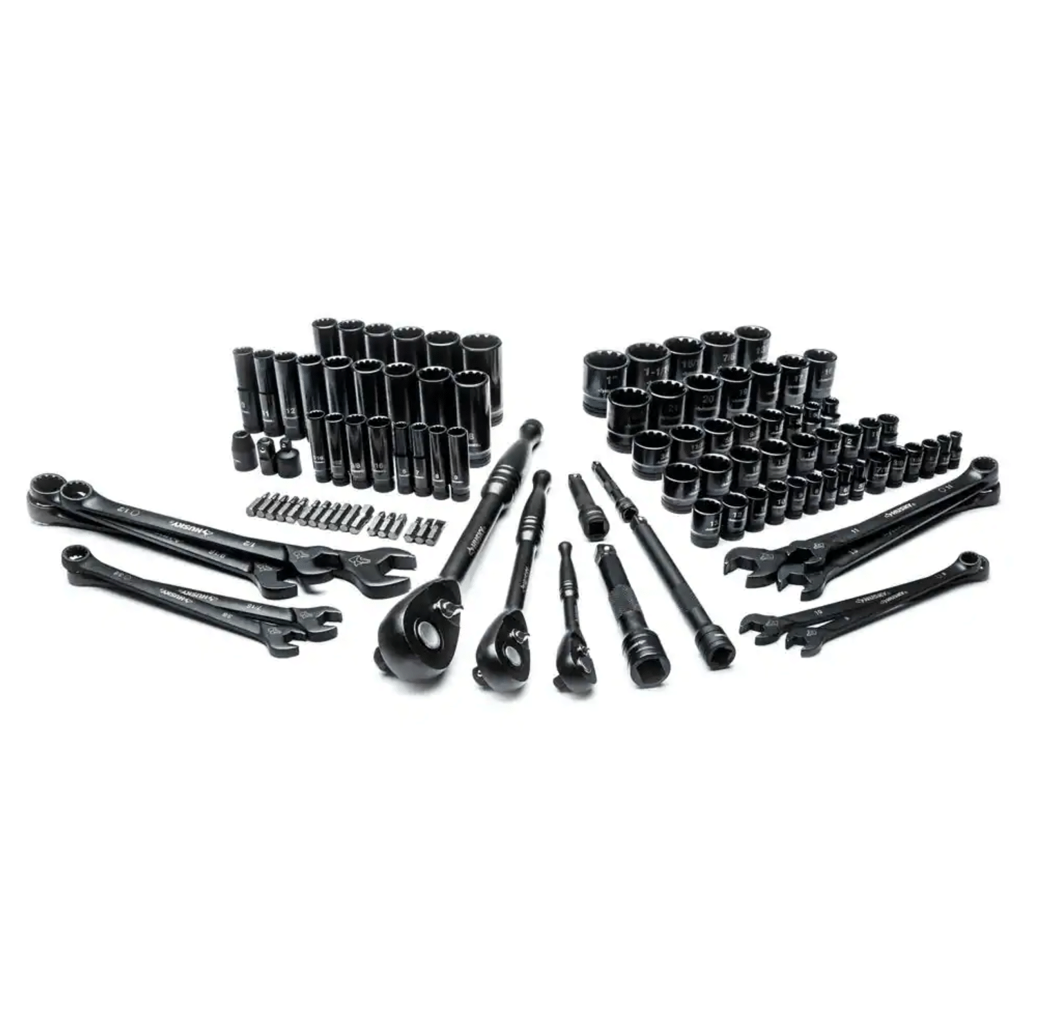 Husky SAE Drive 100-Position Universal and Metric Mechanics Tool Set (105-Piece). H100105MTSN