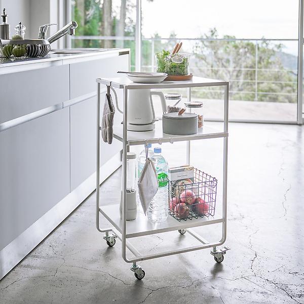 Yamazaki Tower Rolling Utility Cart White