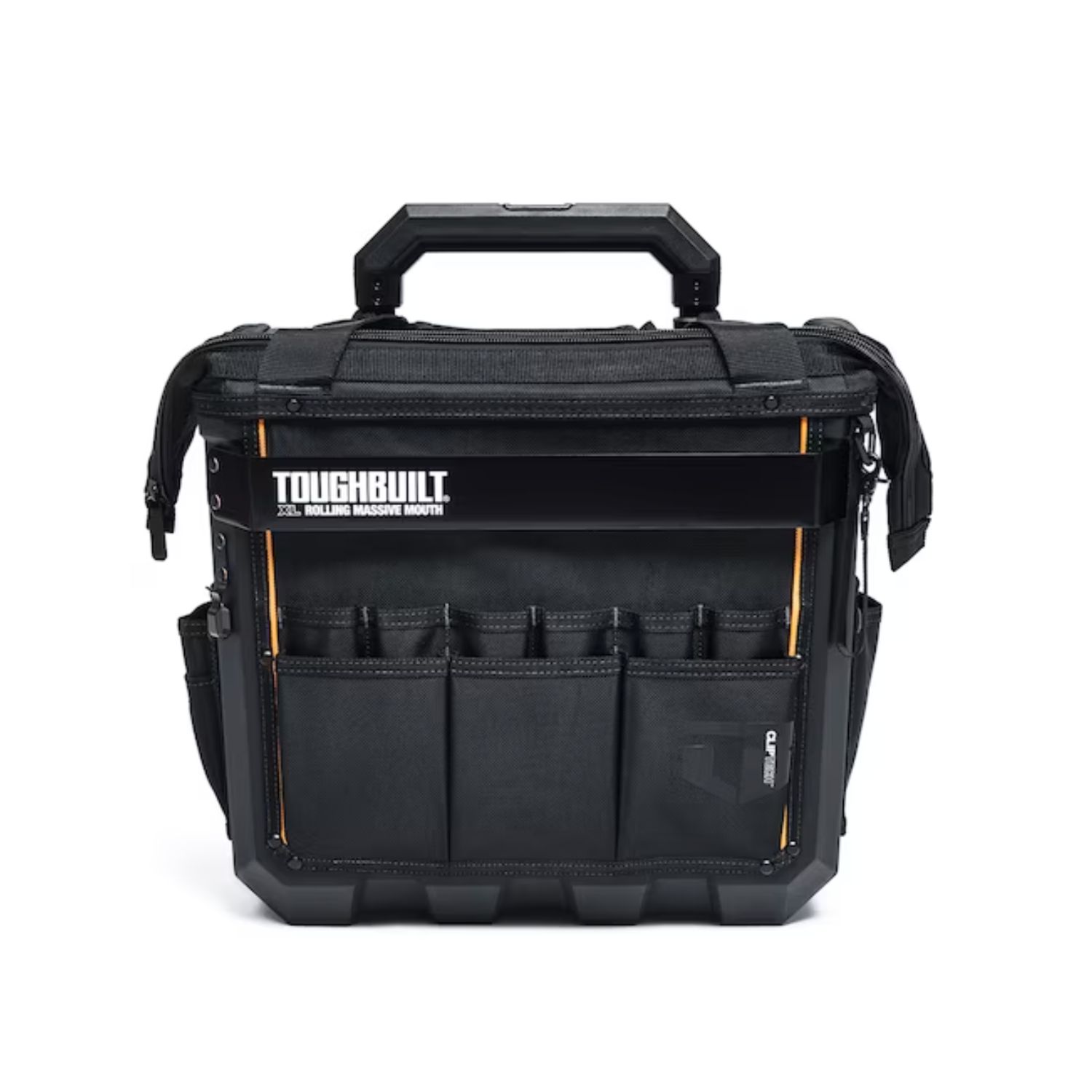 Toughbuilt Massive Mouth Hard Bottom XL Black Polyester 18-in Zippered Rolling Tool Bag