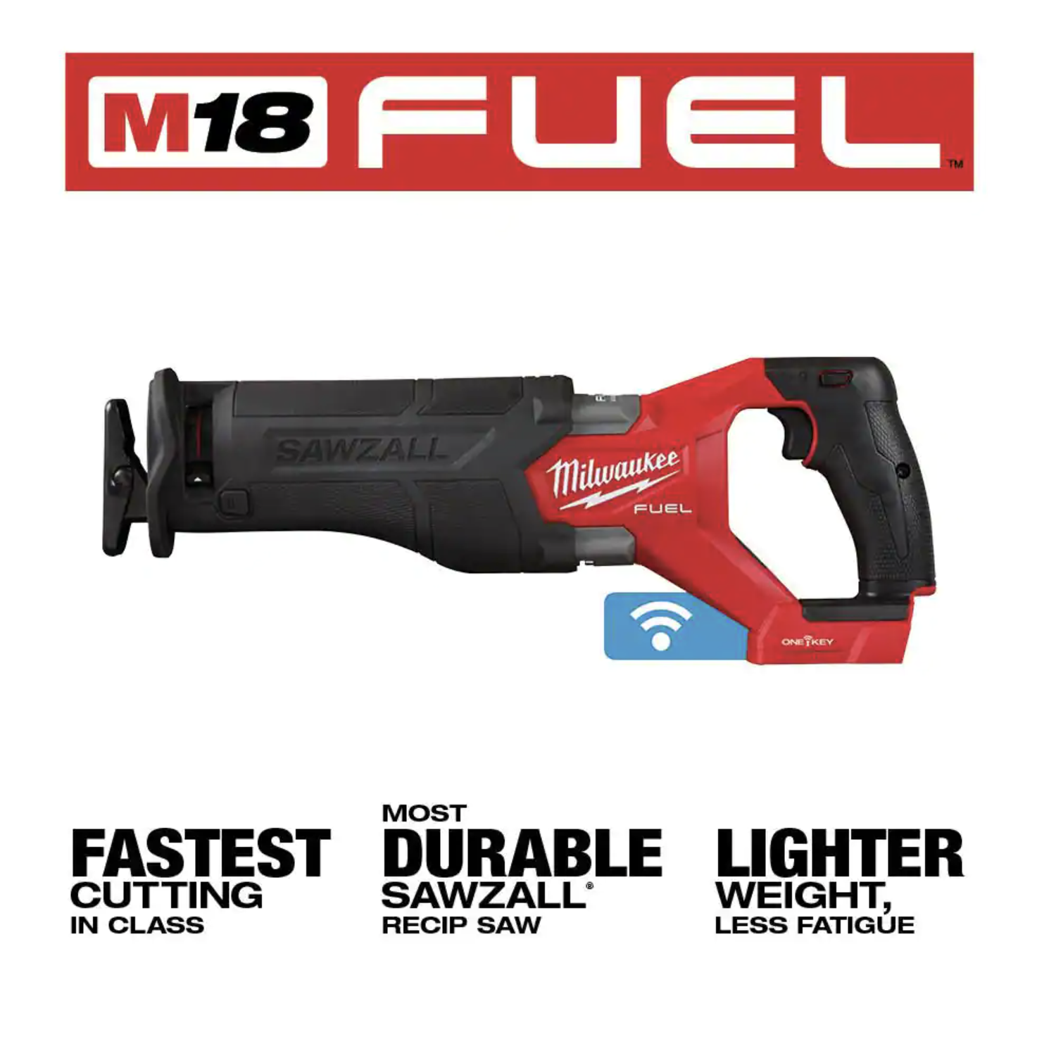 Milwaukee M18 FUEL One-Key 18V Lithium-Ion Brushless Cordless SAWZALL Reciprocating Saw. Tool-Only (2822-20)