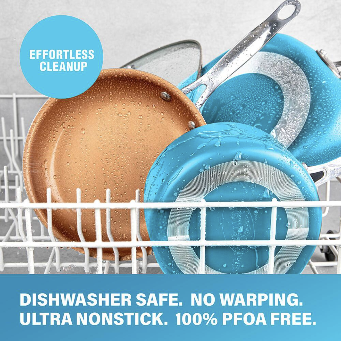 Gotham Steel 20-Piece Aluminum Ti-Ceramic Nonstick Cookware and Bakeware Set in Blue