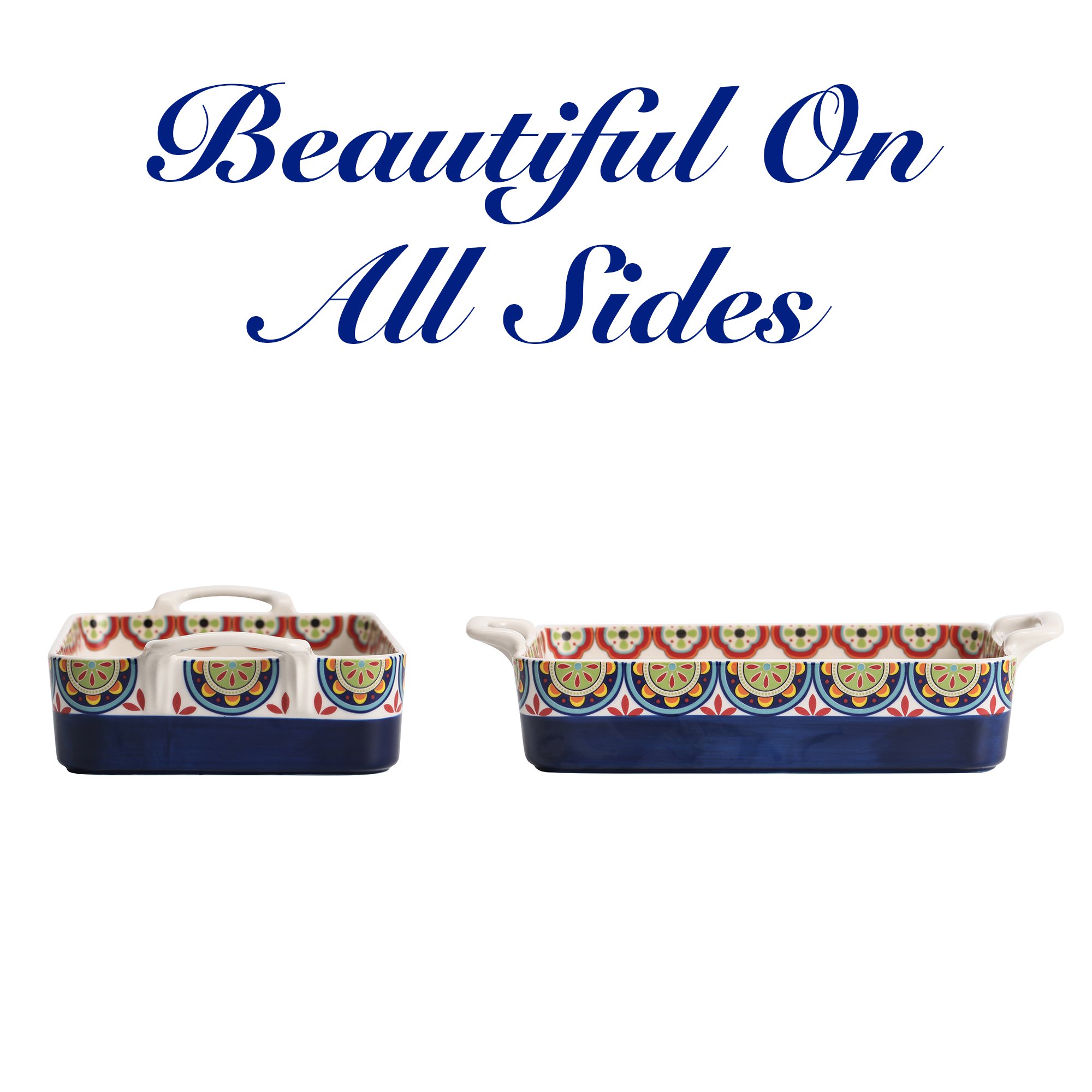 Bico International Tunisian Stoneware Baking Dish. Lasagna Pan. Medium Rectangular Baking Pan