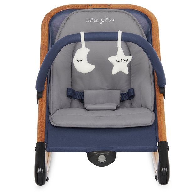 Dream On Me Rock With Me 2-In-1 Rocker And Stationary Seat. Compact Portable Infant Rocker. Blue