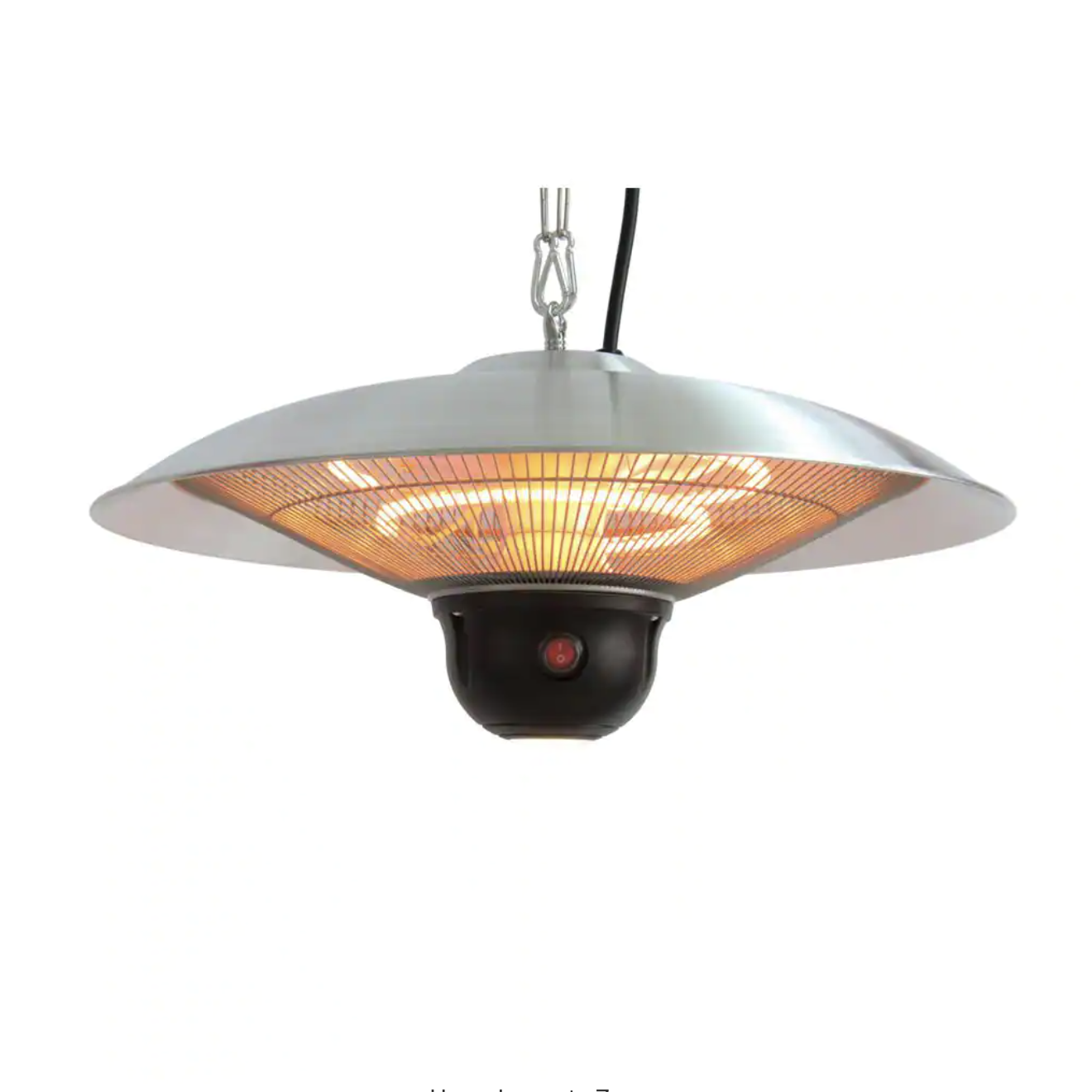 EnerG+ 1500-Watt Infrared Electric Outdoor Hanging Heater with LED and Remote. Silver