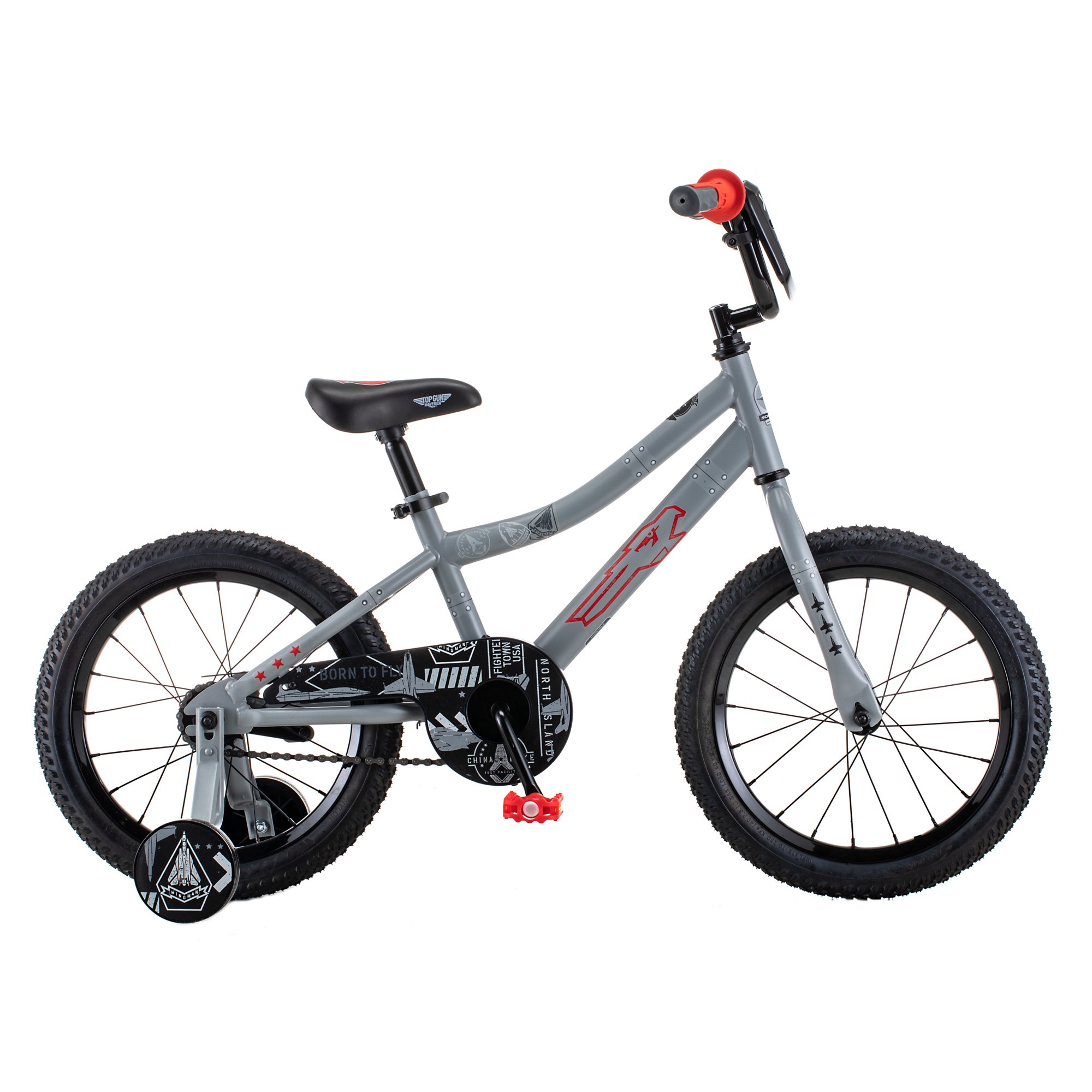 Top Gun Maverick Kids Sidewalk Bike. Single Speed. 16 Inch Wheels. Grey