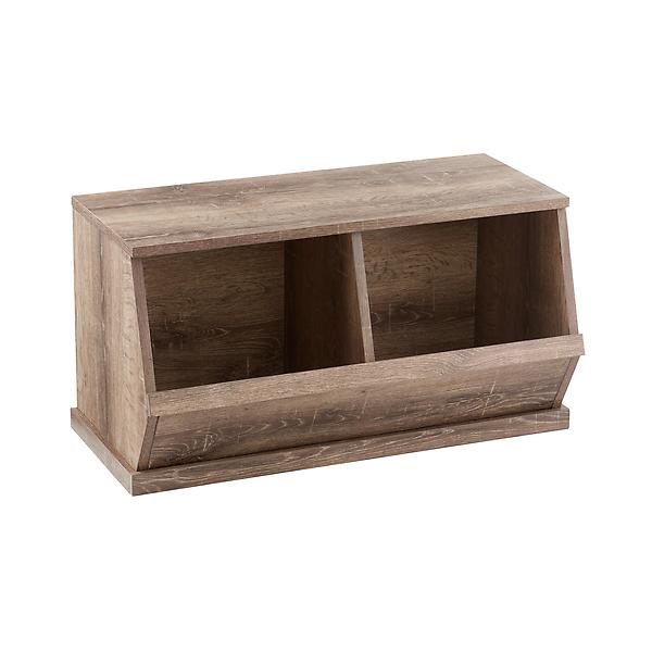 Nantucket Stacking Double Bin Rustic Driftwood