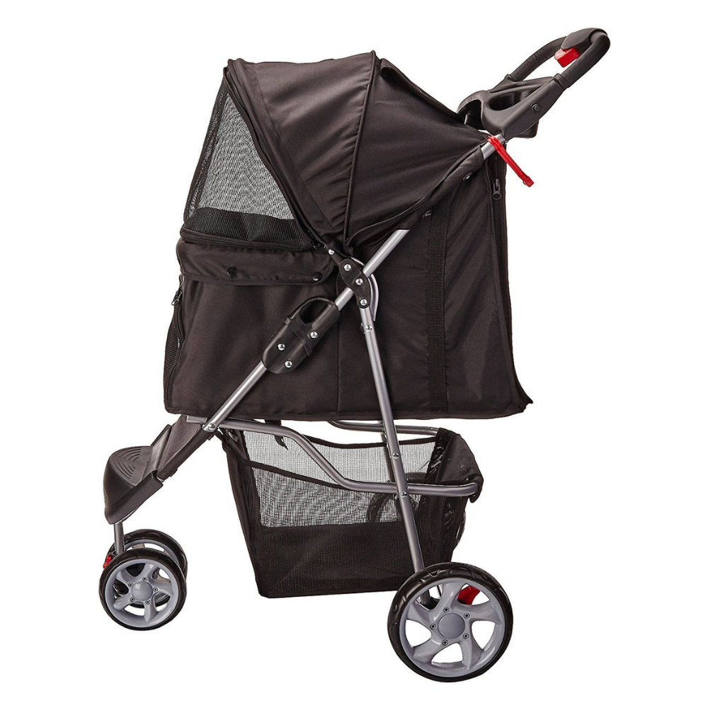 Paws & Pals Jogger Folding Dog & Cat Stroller. Black