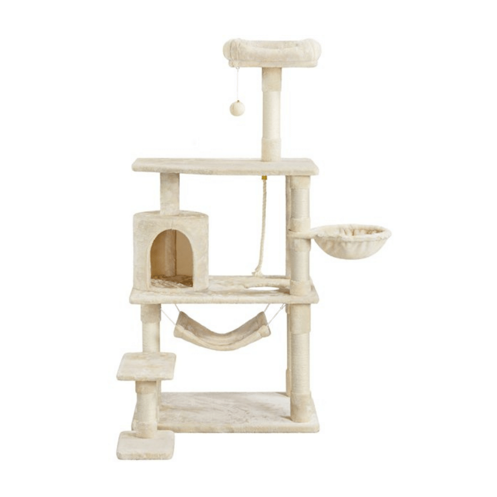 SmileMart Cat Tree with Condo and Scratching Post Tower. 61-Inch