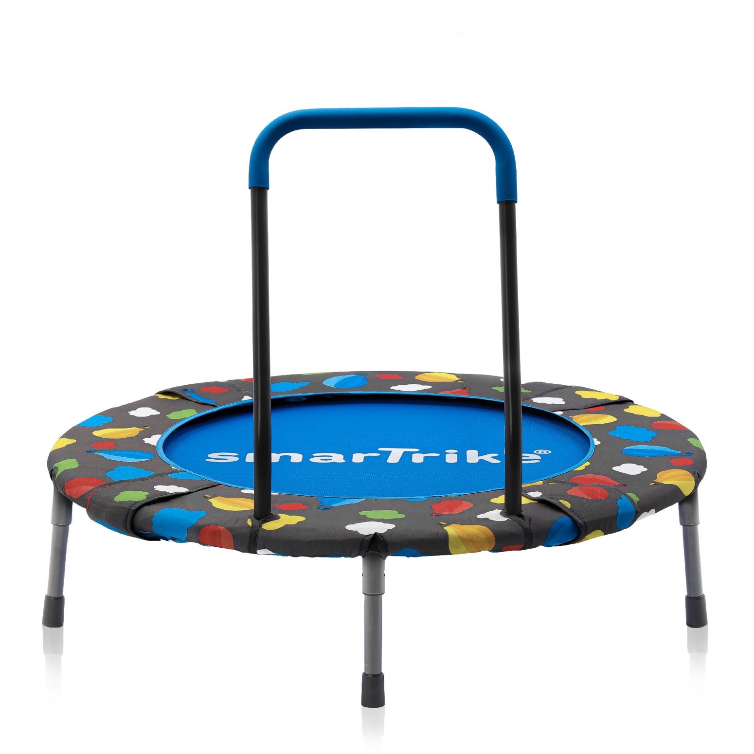 smarTrike 2-in-1 36-inch Indoor Folding Trampoline with Handlebar. Multicolor