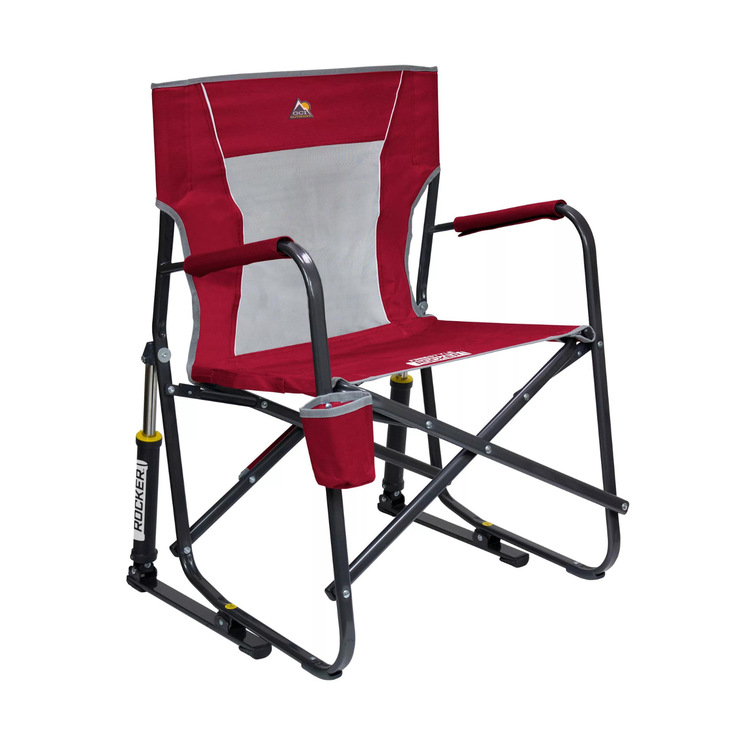 GCI Outdoor Freestyle Rocker Mesh Chair. Red