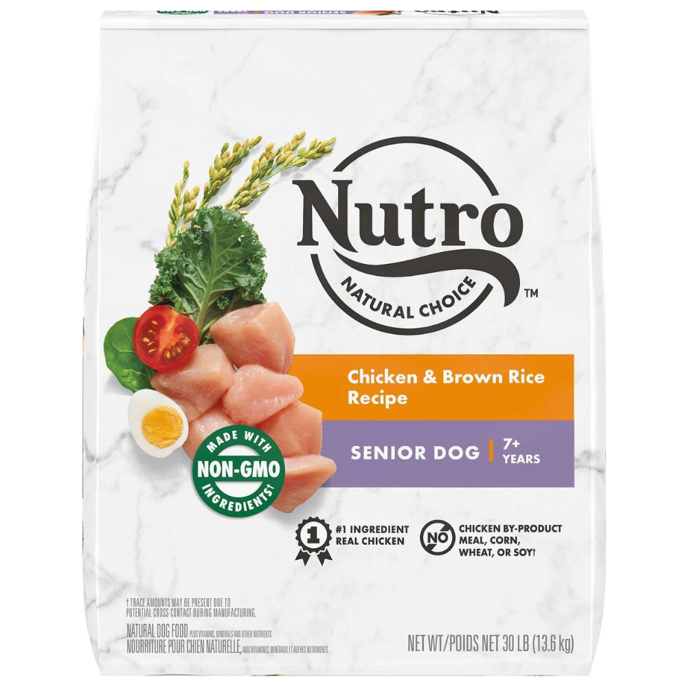 Nutro Natural Choice Senior Chicken & Brown Rice Recipe Dry Dog Food. 30-lb bag