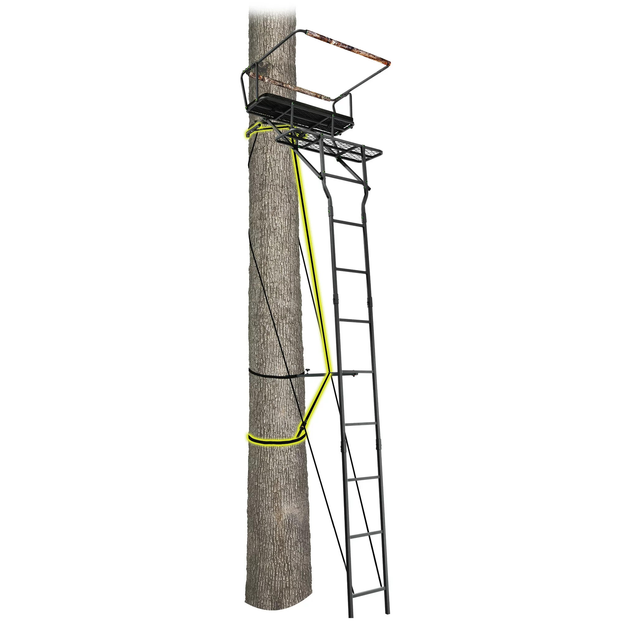 Realtree 15′ Air Strike Two-Person Hunting Ladder Tree Stand with Jaw
