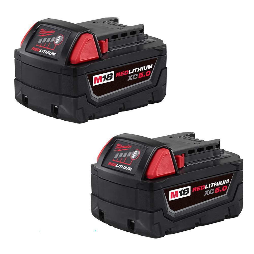 Milwaukee M18 REDLITHIUM XC 5.0Ah Extended Capacity Battery Pack (2 Piece)