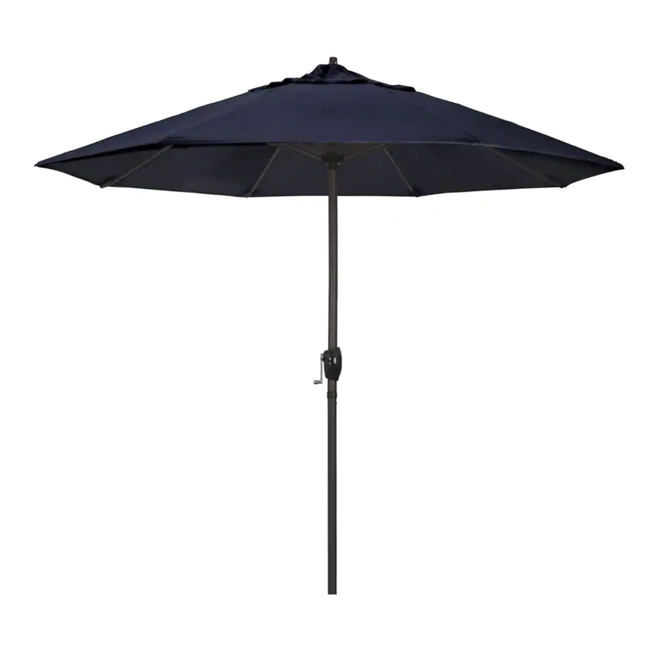 California Umbrella 9 ft. Aluminum Auto Tilt Patio Umbrella in Navy Blue Olefin