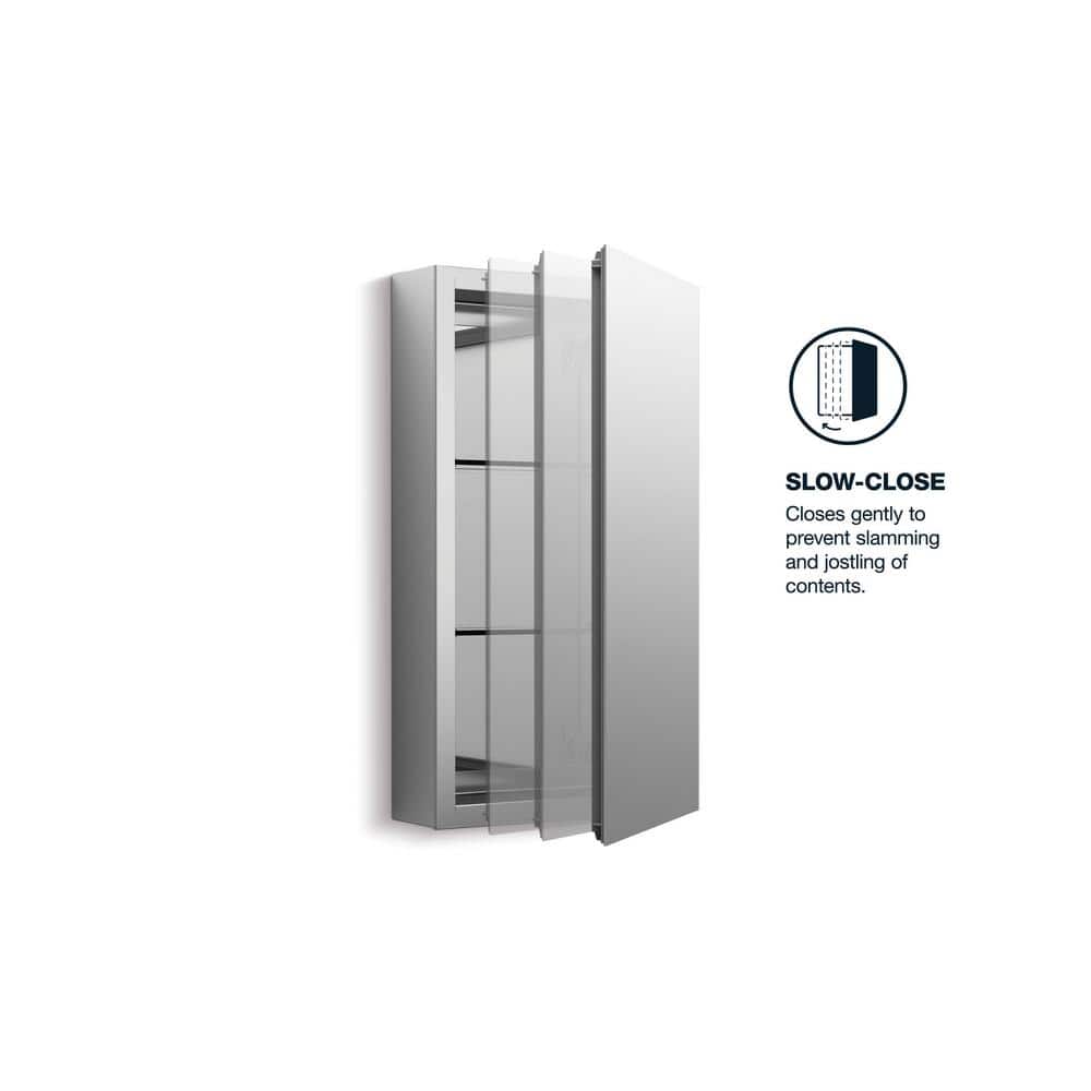 Kohler Flat Edge 15 In. X 26 In. Recessed/surface Mount Soft Close Medicine Cabinet With Mirrored Door