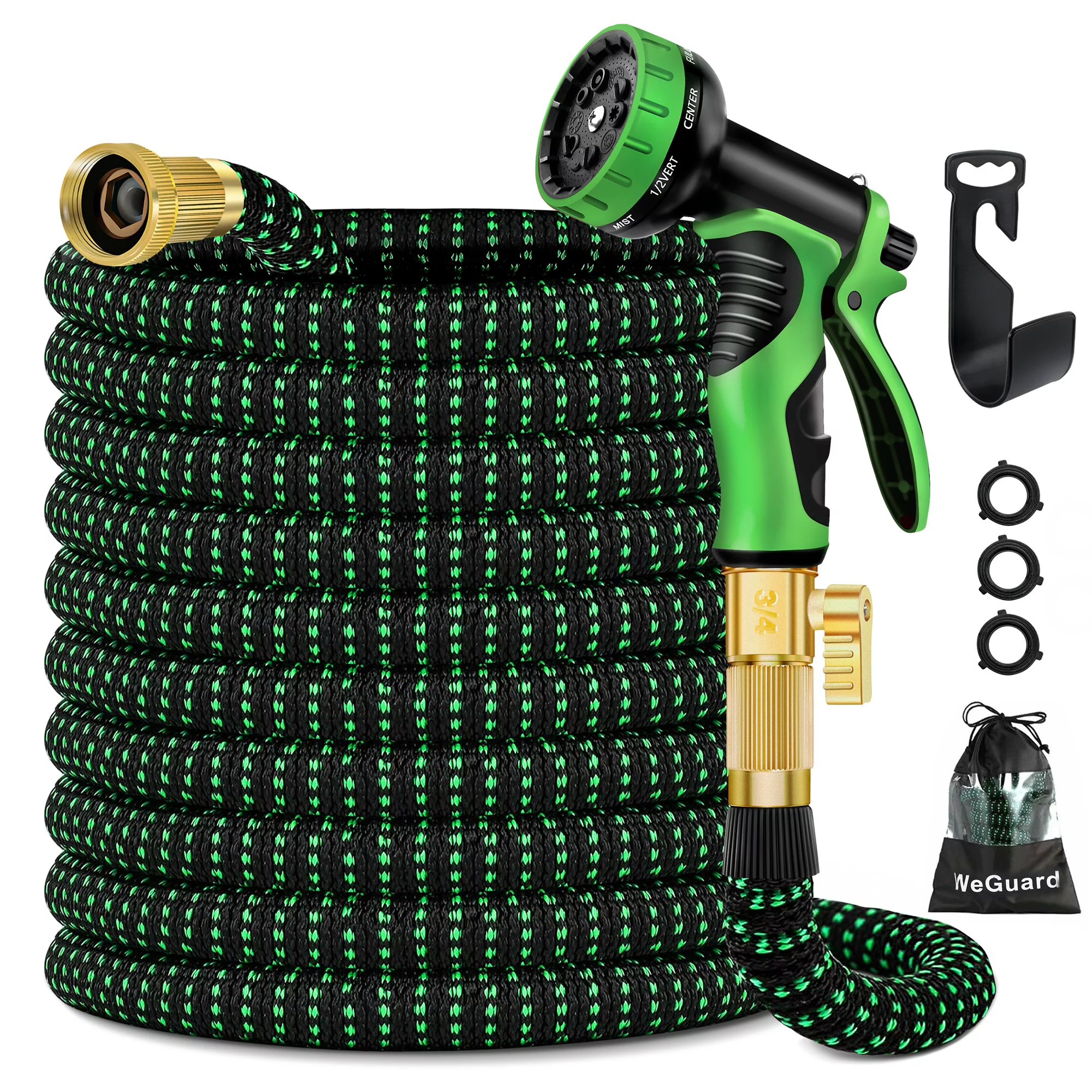 WeGuard Expandable Garden Hose 100ft Upgraded. Flexible Lightweight Water Hose