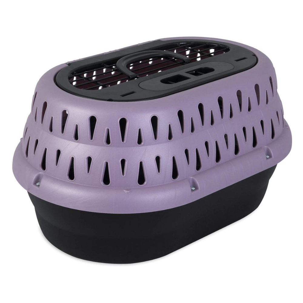 Petmate Top Load Cat Kennel. Pearl Bubble Grape/Black