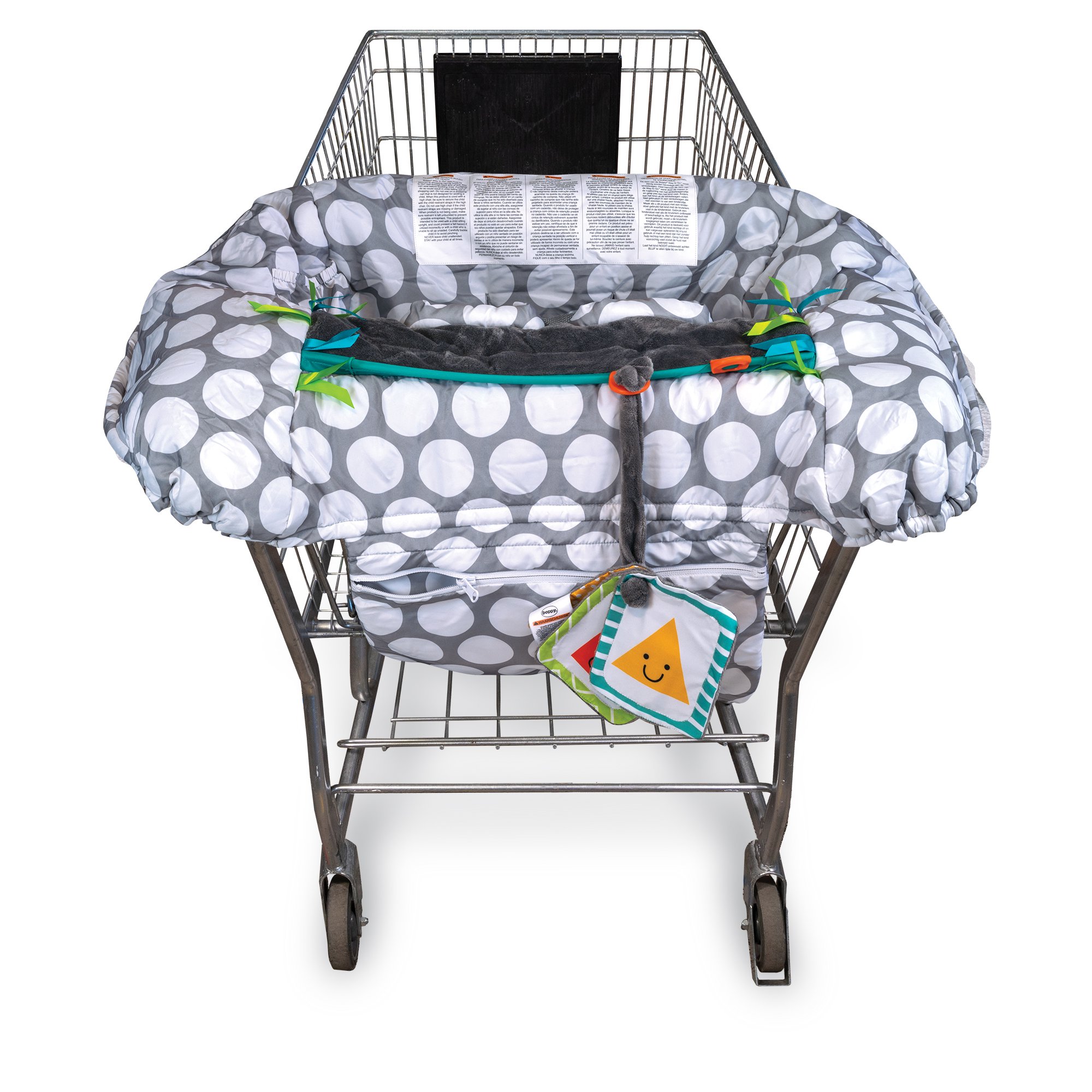 Boppy Shopping Cart and High Chair Cover Preferred. Gray Jumbo Dots