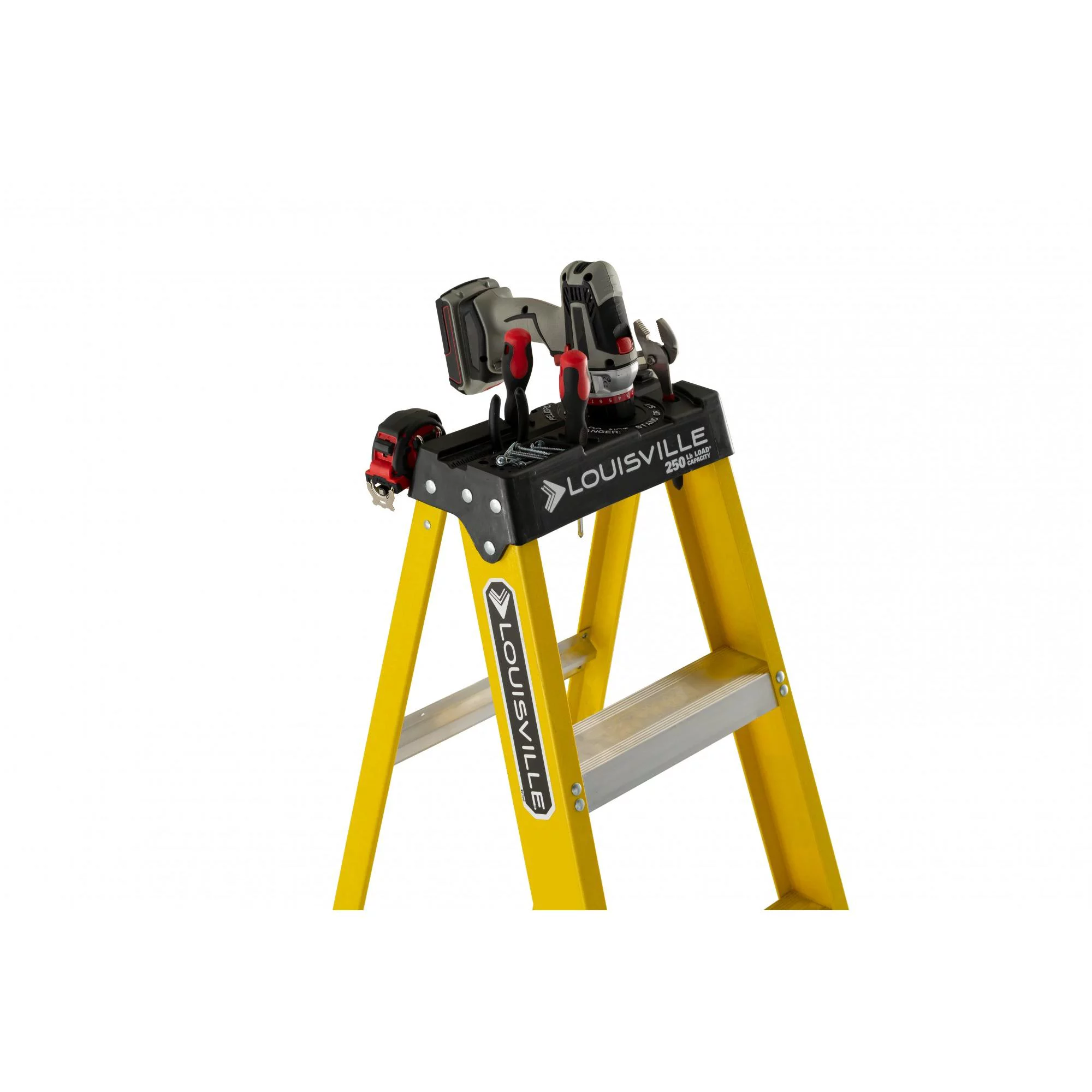 Louisville Ladder 8′ Fiberglass Step Ladder. 12′ Reach. 250 lbs Load Capacity