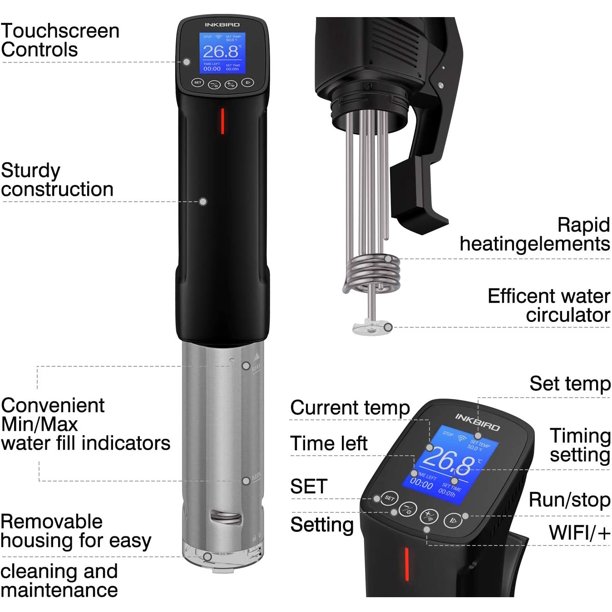 Inkbird WIFI Sous Vide Cooker Thermal Immersion Circulator 1000 Watts. ISV-100W