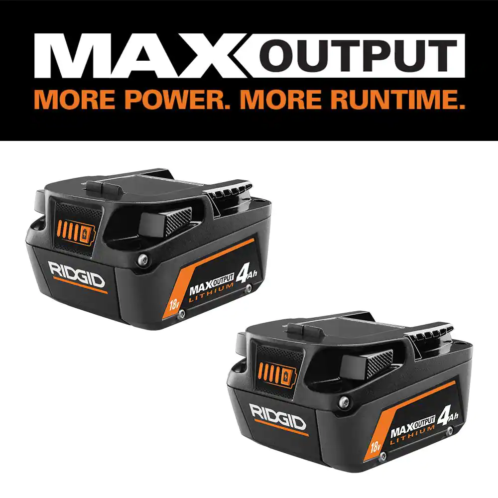 Ridgid 18V Lithium-Ion MAX Output 4.0 Ah Battery (2-Pack)