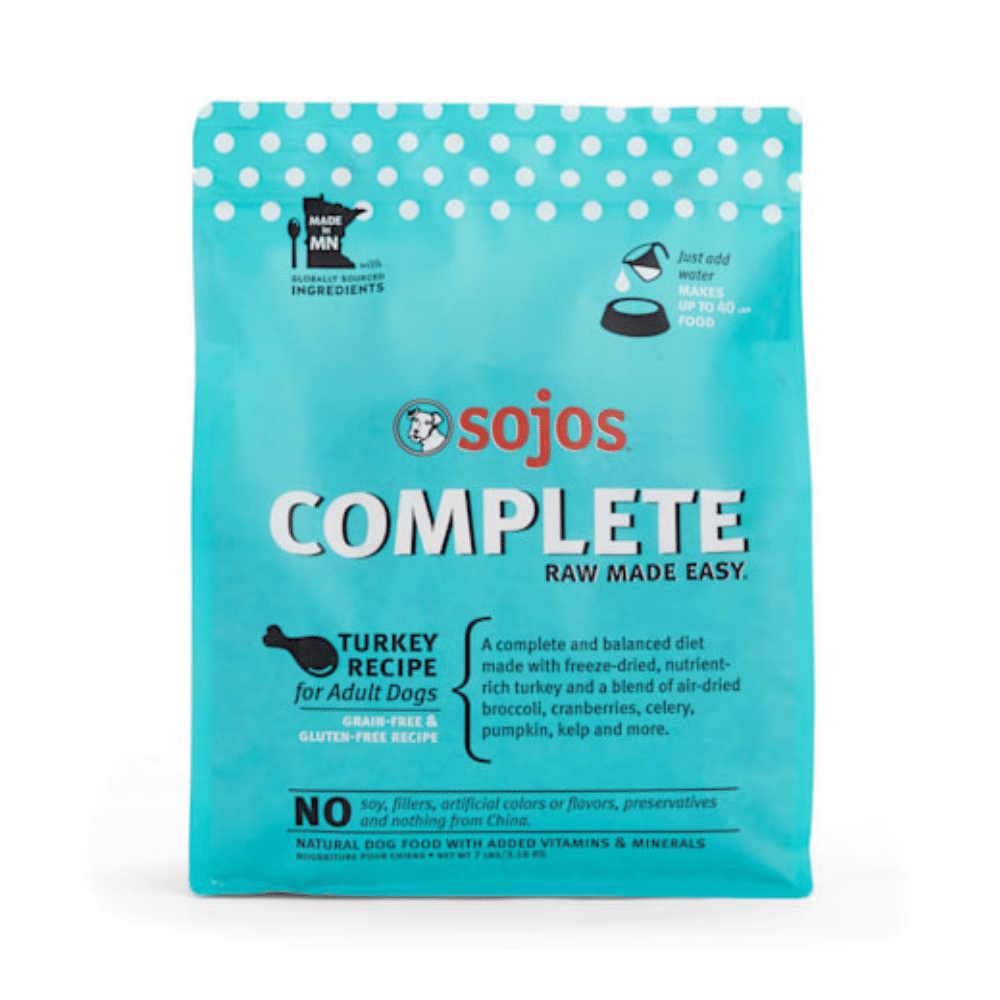 Sojos Complete Grain-Free Adult Turkey Recipe Freeze-Dried Raw Dog Food. 7 Lbs