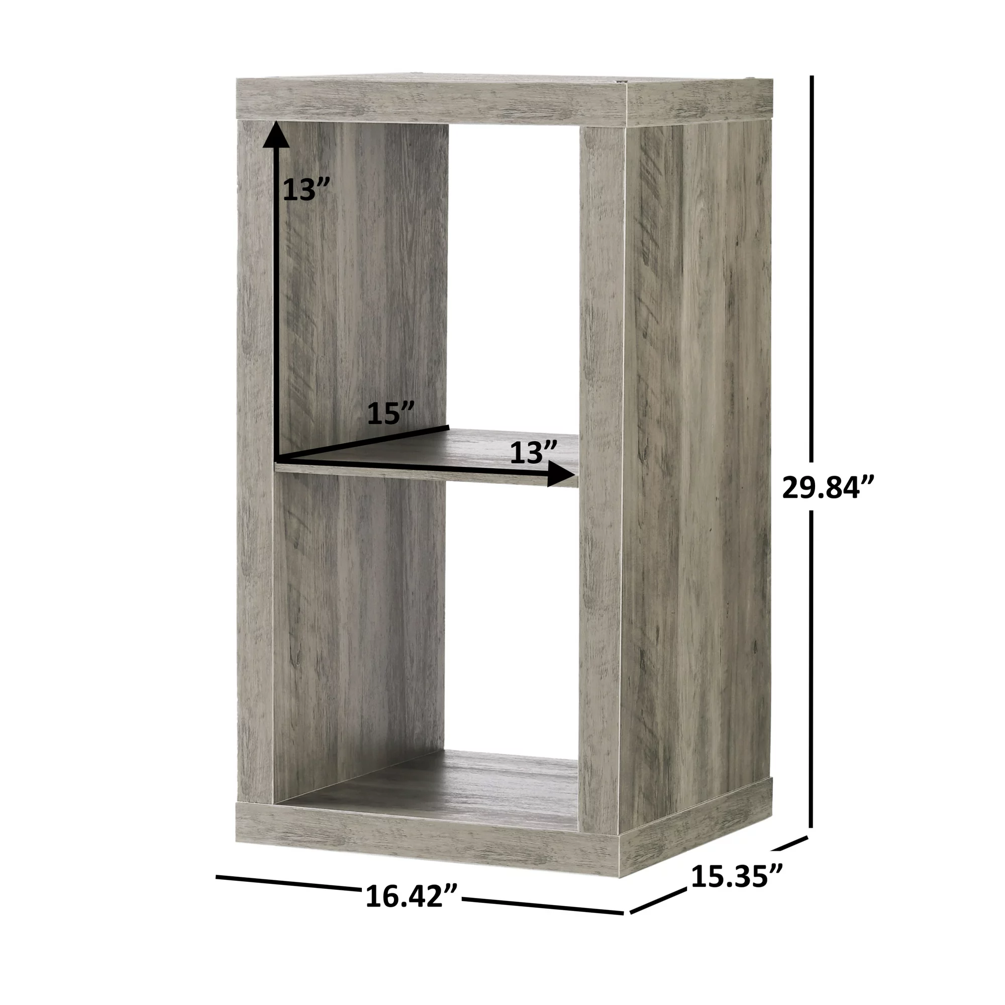 Better Homes & Gardens 2-Cube Storage Organizer. Rustic Gray