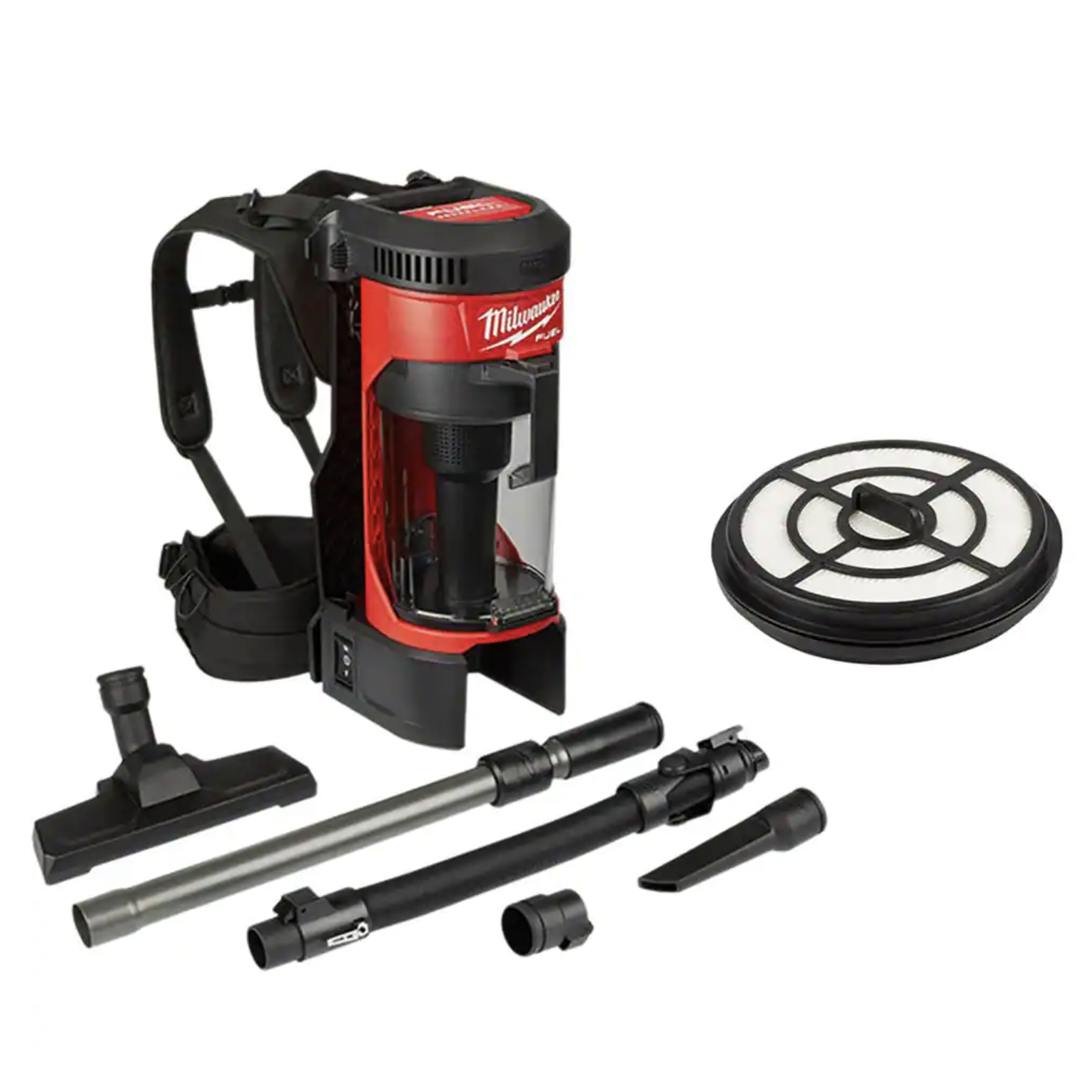 Milwaukee M18 FUEL 18-Volt Lithium-Ion Brushless 1 Gal. Cordless 3-in-1 Backpack Vacuum with Extra HEPA Filter (0885-20-49-90-1963)