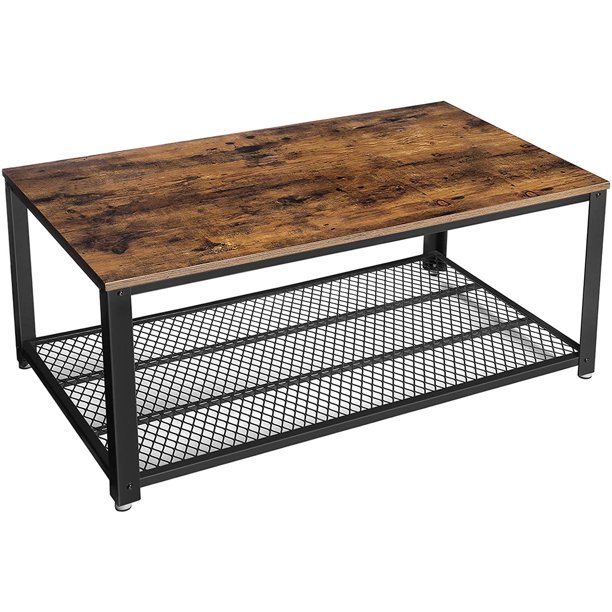 Vasagle Coffee Table with Shelf. for Living Room. Rustic Brown