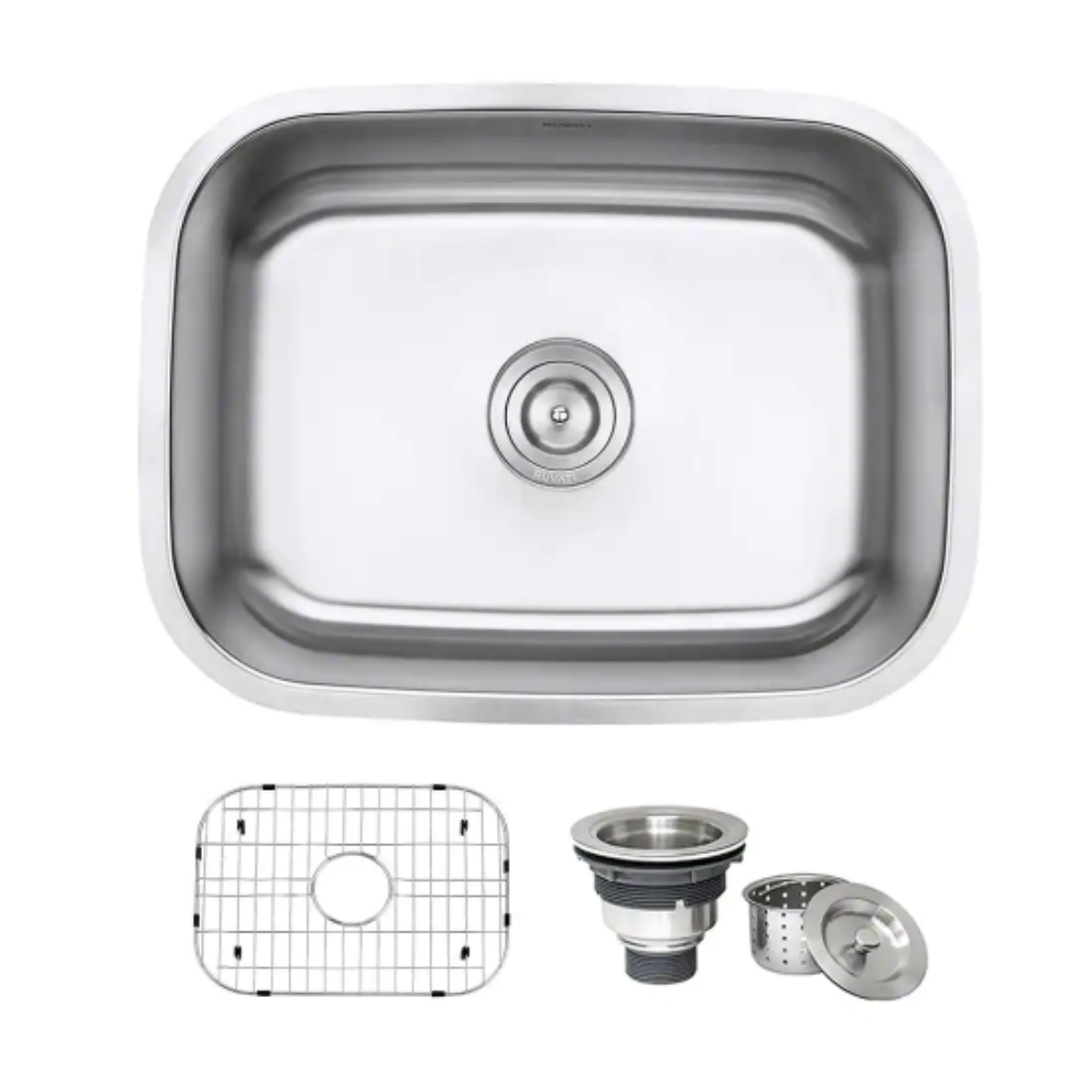 Ruvati 24 in. Single Bowl Undermount 16-Gauge Stainless Steel Kitchen Sink