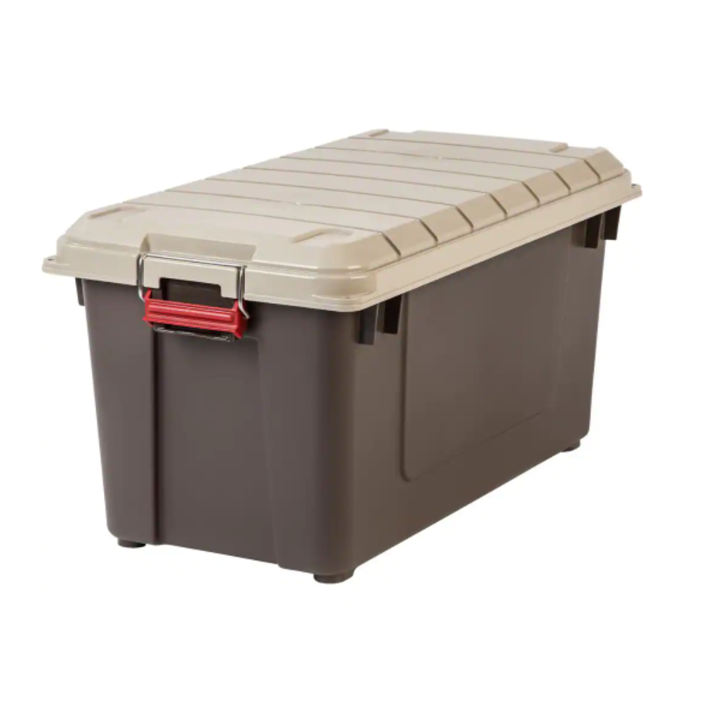 Iris 82 Qt. WeatherPro Store-It-All Storage Bin in Brown (4-Pack)