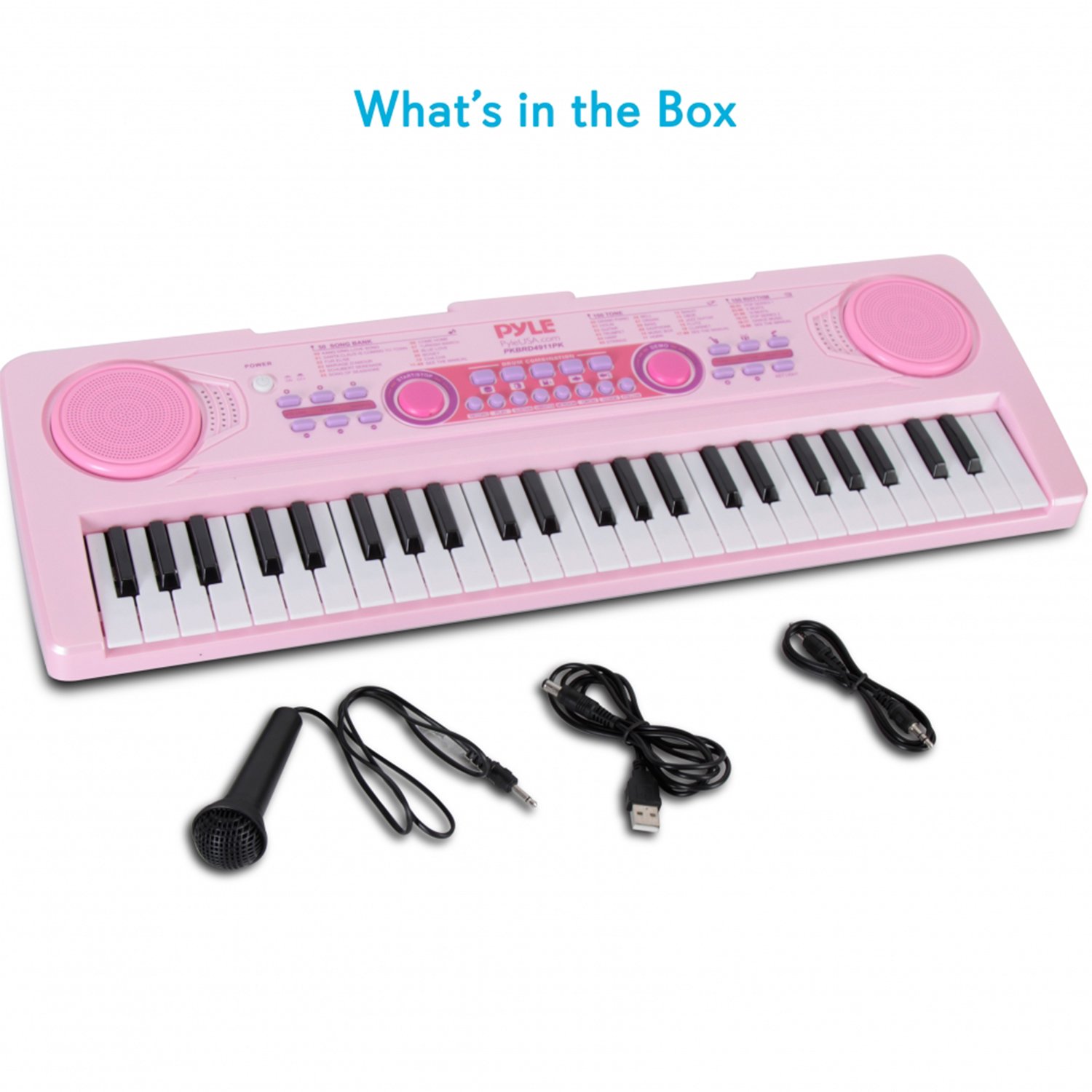 Pyle PKBRD4911PK - Children's Musical Karaoke Keyboard - Portable Kids Electronic Piano Keyboard
