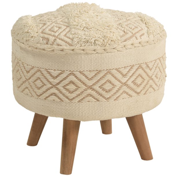 FirsTime & Co. Eva Round Ottoman. Beige