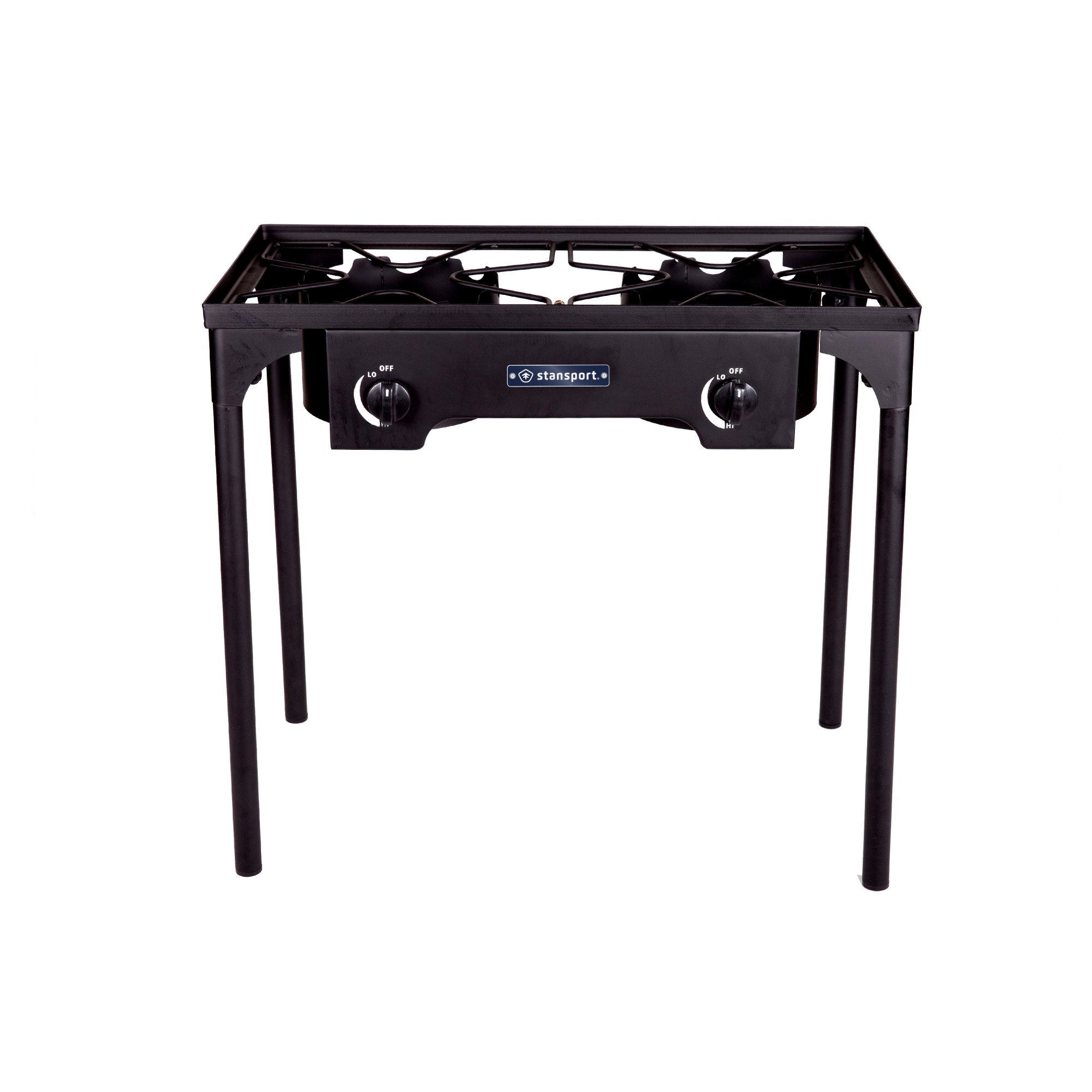 Stansport 2 Burner Cast Iron Stove with Stand. Black