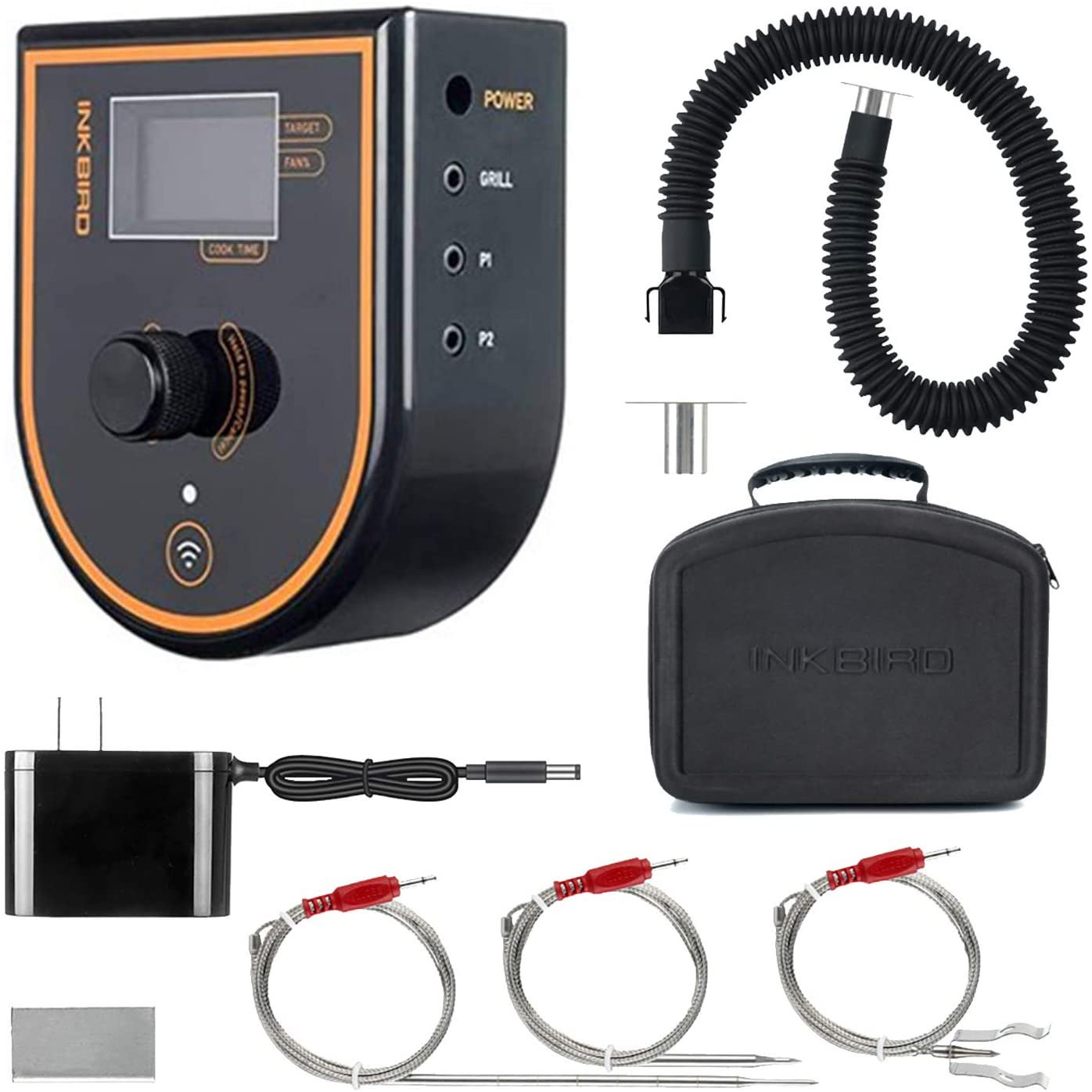 Inkbird ISC-007BW BBQ Temperature Controller. Wireless Automatic Food Thermometer. Free Adapter and Carry-All Case