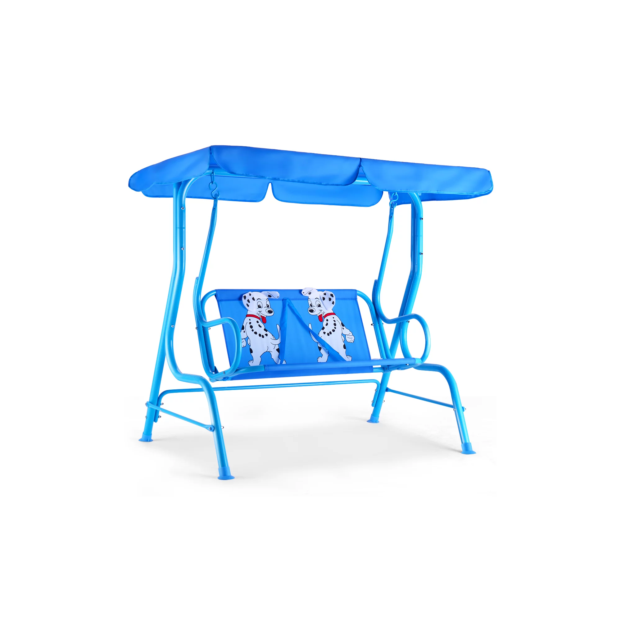 Costway Kids Patio Swing Chair Children Porch Bench Canopy 2 Person. Blue