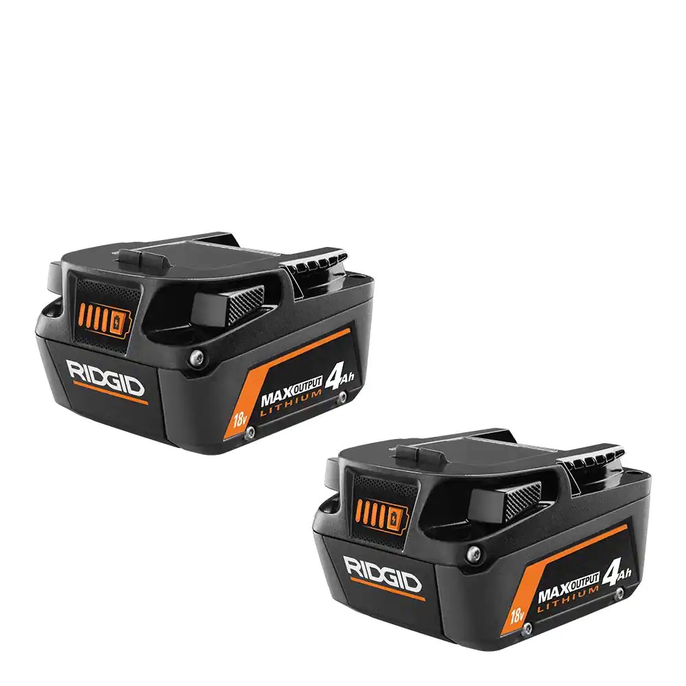 Ridgid 18V Lithium-Ion MAX Output 4.0 Ah Battery (2-Pack)