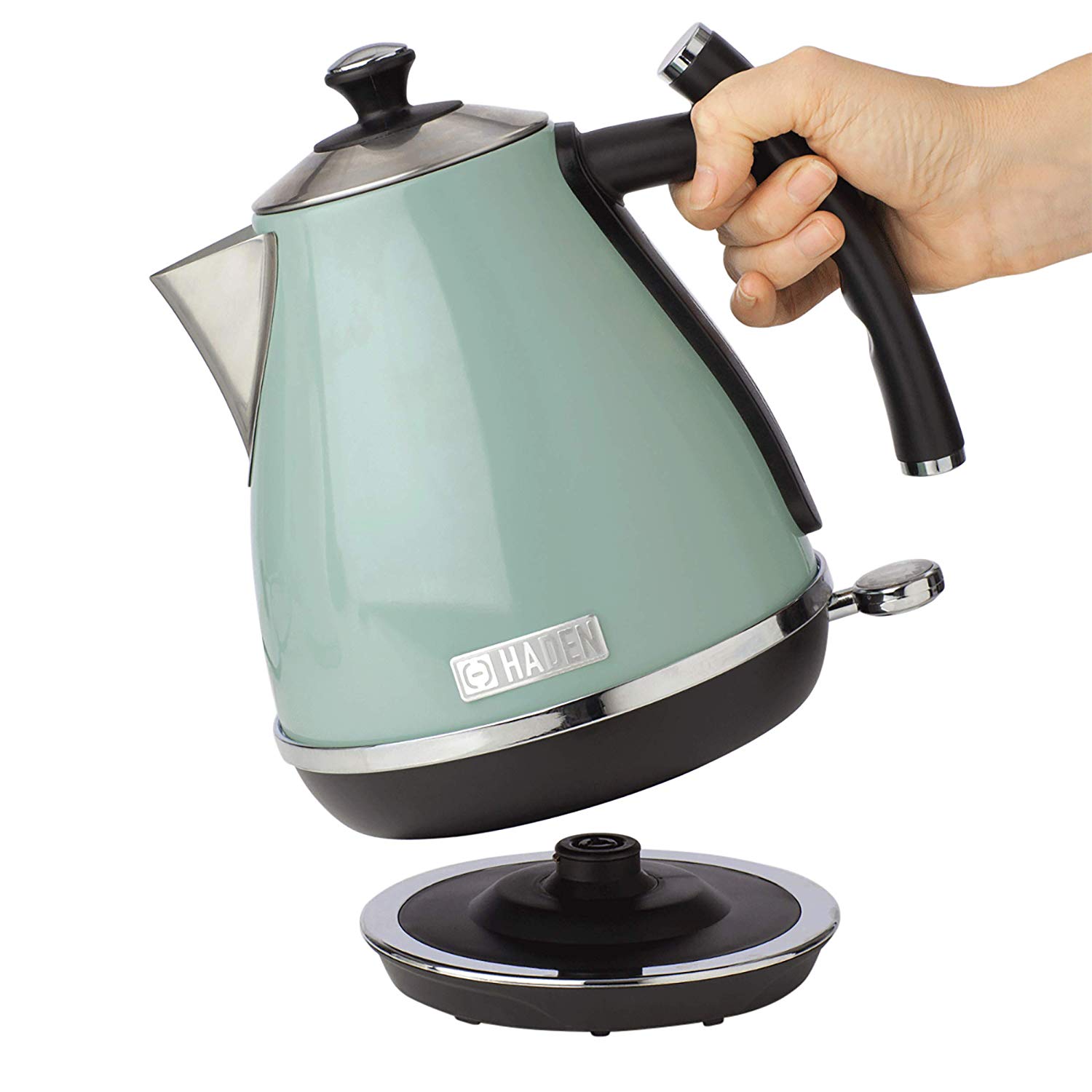 Haden Cotswold 1.7 Liter Stainless Steel Body Retro Electric Kettle. Sage Green