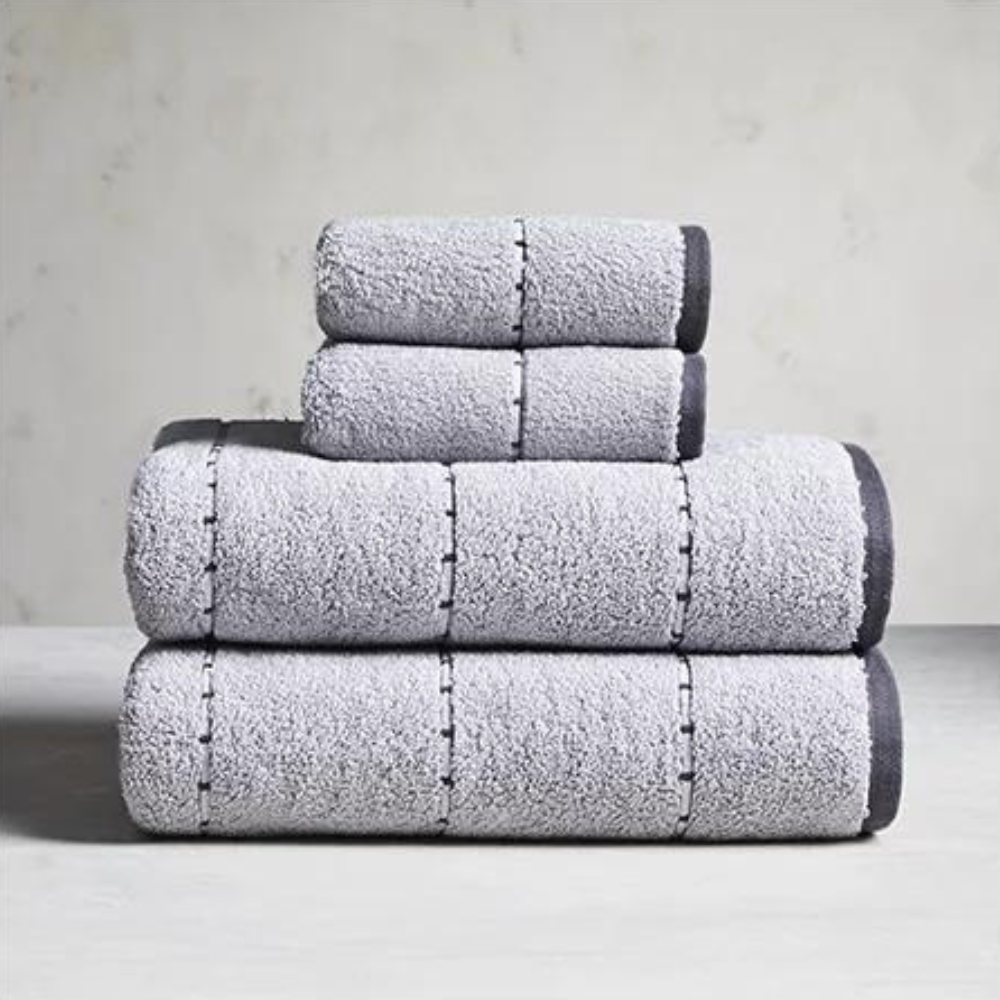 Better Homes & Gardens Caldwell Stripe 4 Piece Towel Set. Soft Silver