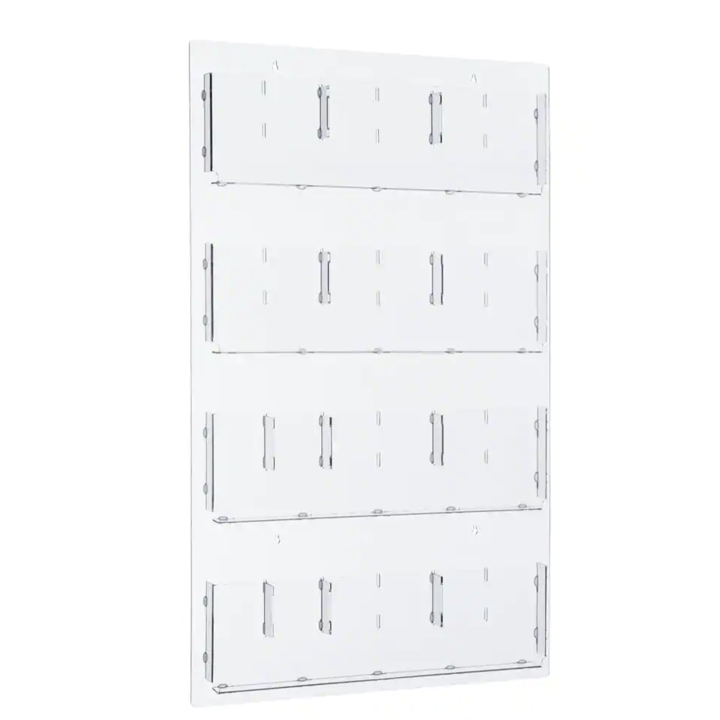 AdirOffice 29 in. x 48 in. Adjustable Pockets Clear Acrylic Hanging Magazine Rack